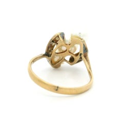 Classic Vintage 18k Yellow Gold Nice Luster Pearl Ring
