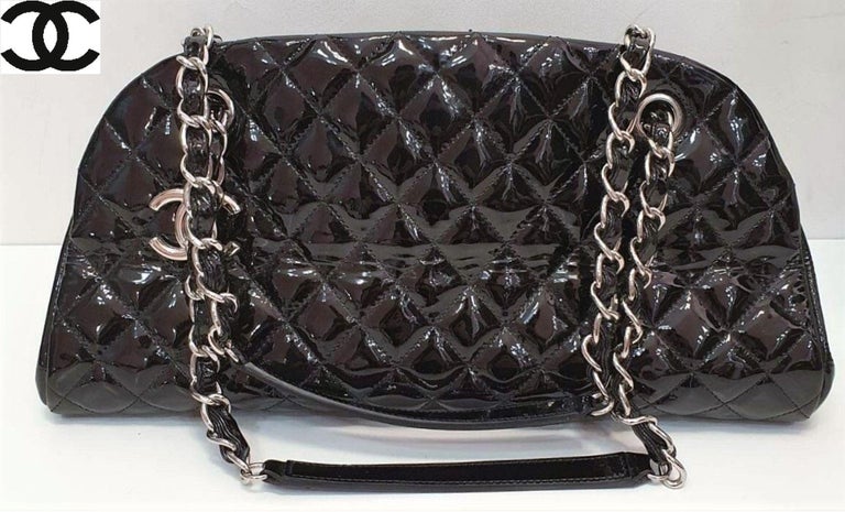 Classic Vintage Chanel Patent Leather Quilted Shoulder Bag For Sale at  1stDibs
