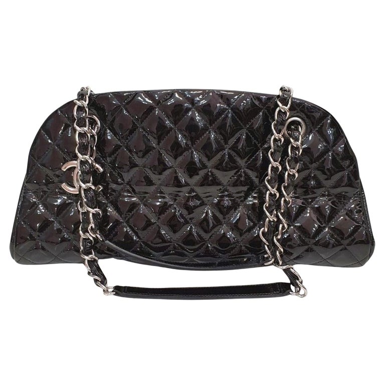 Chanel Black Patent Leather Jumbo Classic Double Flap Bag at