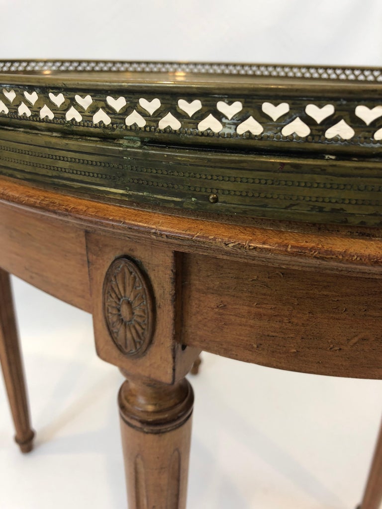 Classic Vintage Fruitwood Oval Coffee Table with Marble ...