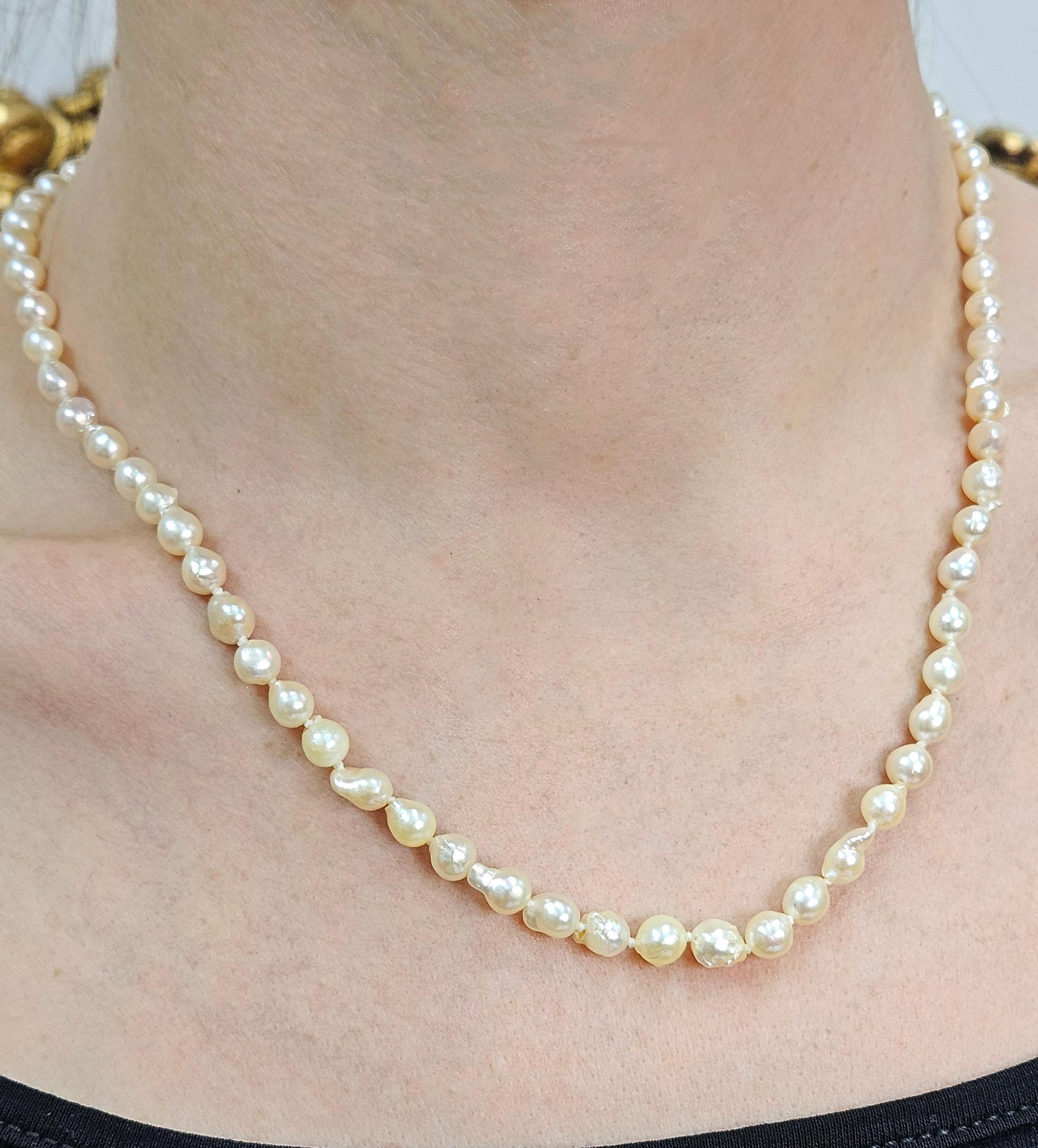 Classic Vintage GIA Japanese Akoya Cultured Baroque  PEARL 18.5