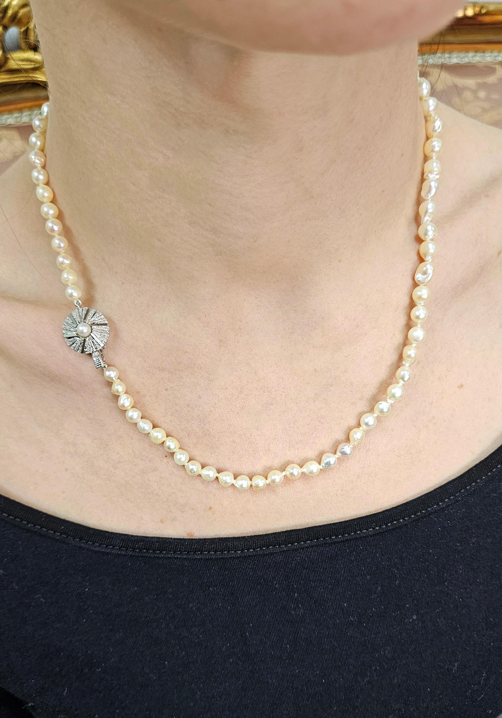 Classic Vintage GIA Japanese Akoya Cultured Baroque  PEARL 18.5