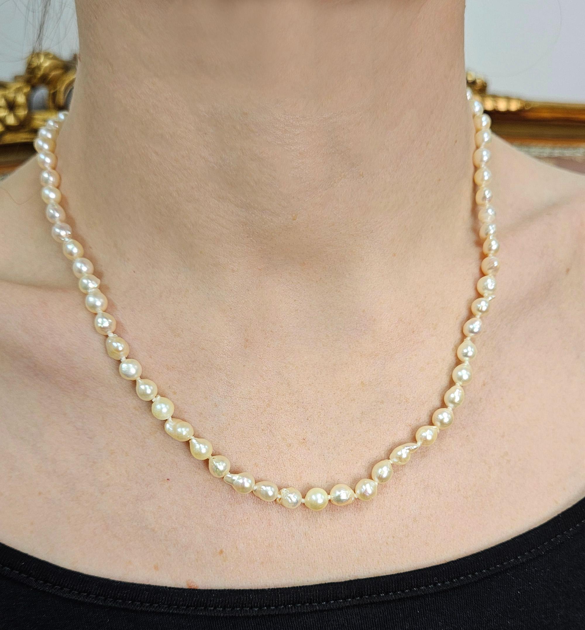Classic Vintage GIA Japanese Akoya Cultured Baroque  PEARL 18.5