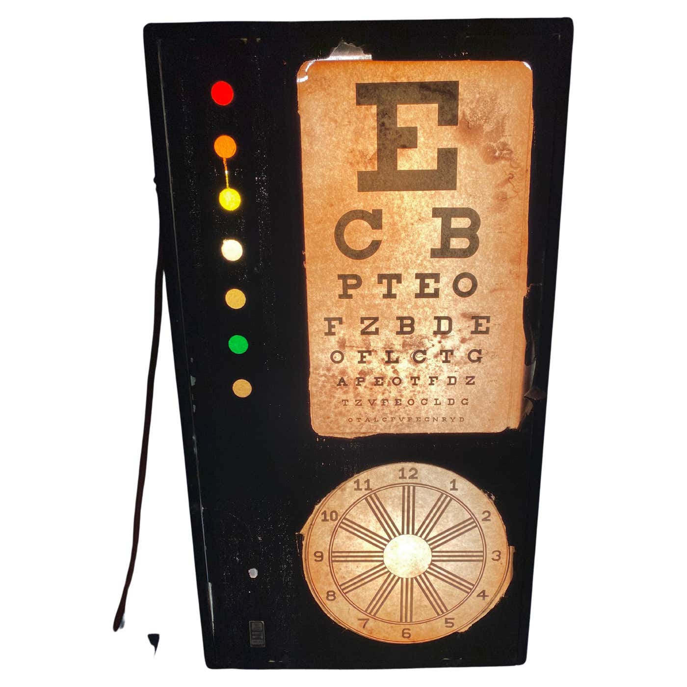 Classic Vintage Light Up Eye Chart, Optometrist at 1stDibs | vintage ...