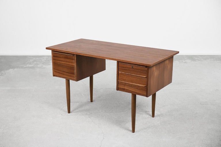 Classic Vintage MidCentury Scandinavian Modern Teak Wood Desk with