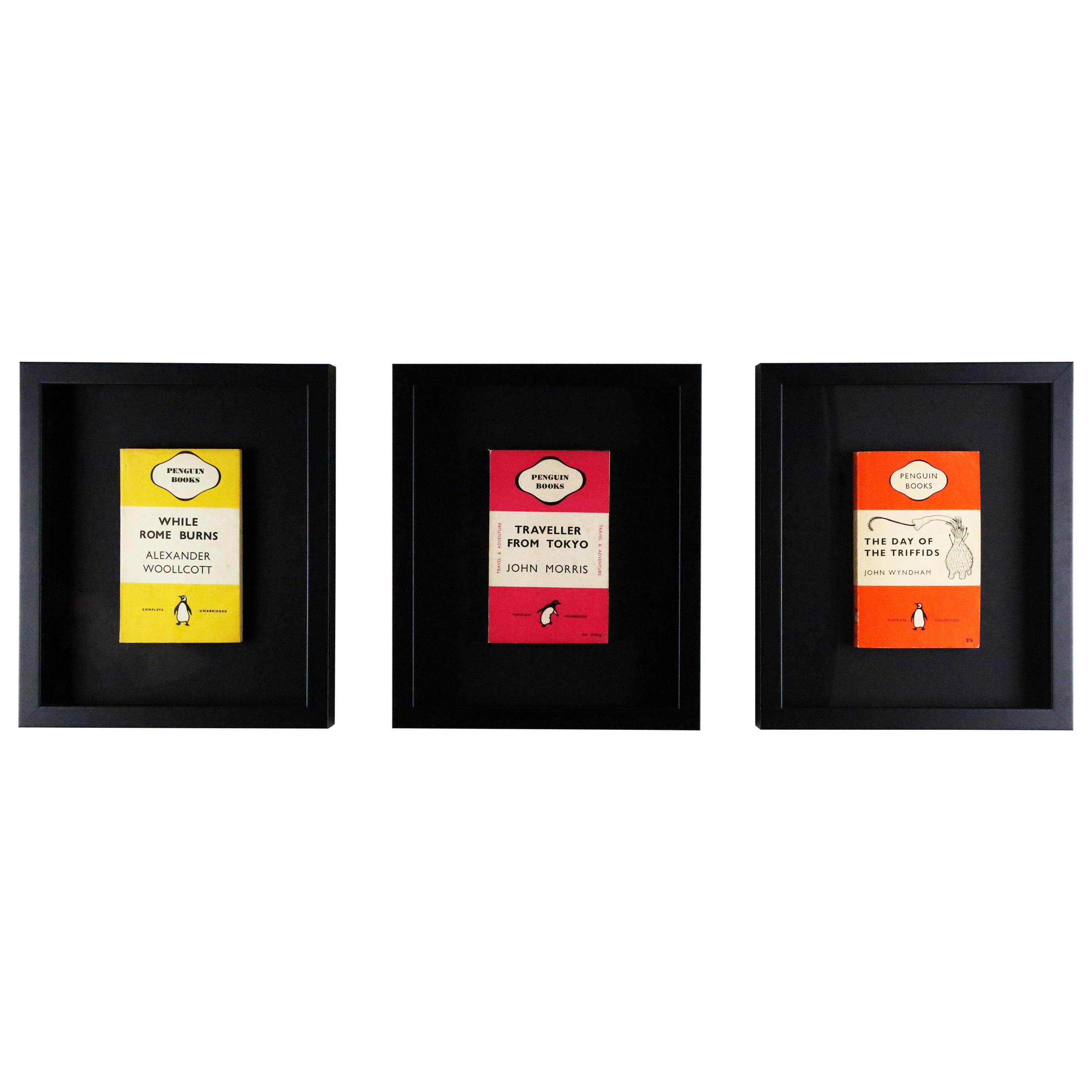 Classic Vintage Original Framed Penguin Books Set of 3