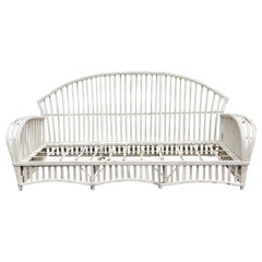 Classic Used Painted Rattan Sunroom Sofa