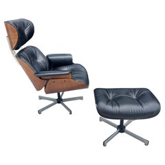 Classic Vintage Plycraft Eames Style Lounge Chair and Ottoman