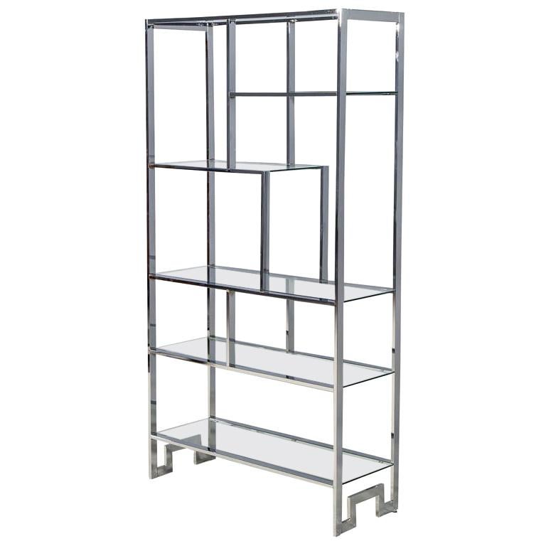 Classic Vintage Polished Steel Multi Level Designer Étagère