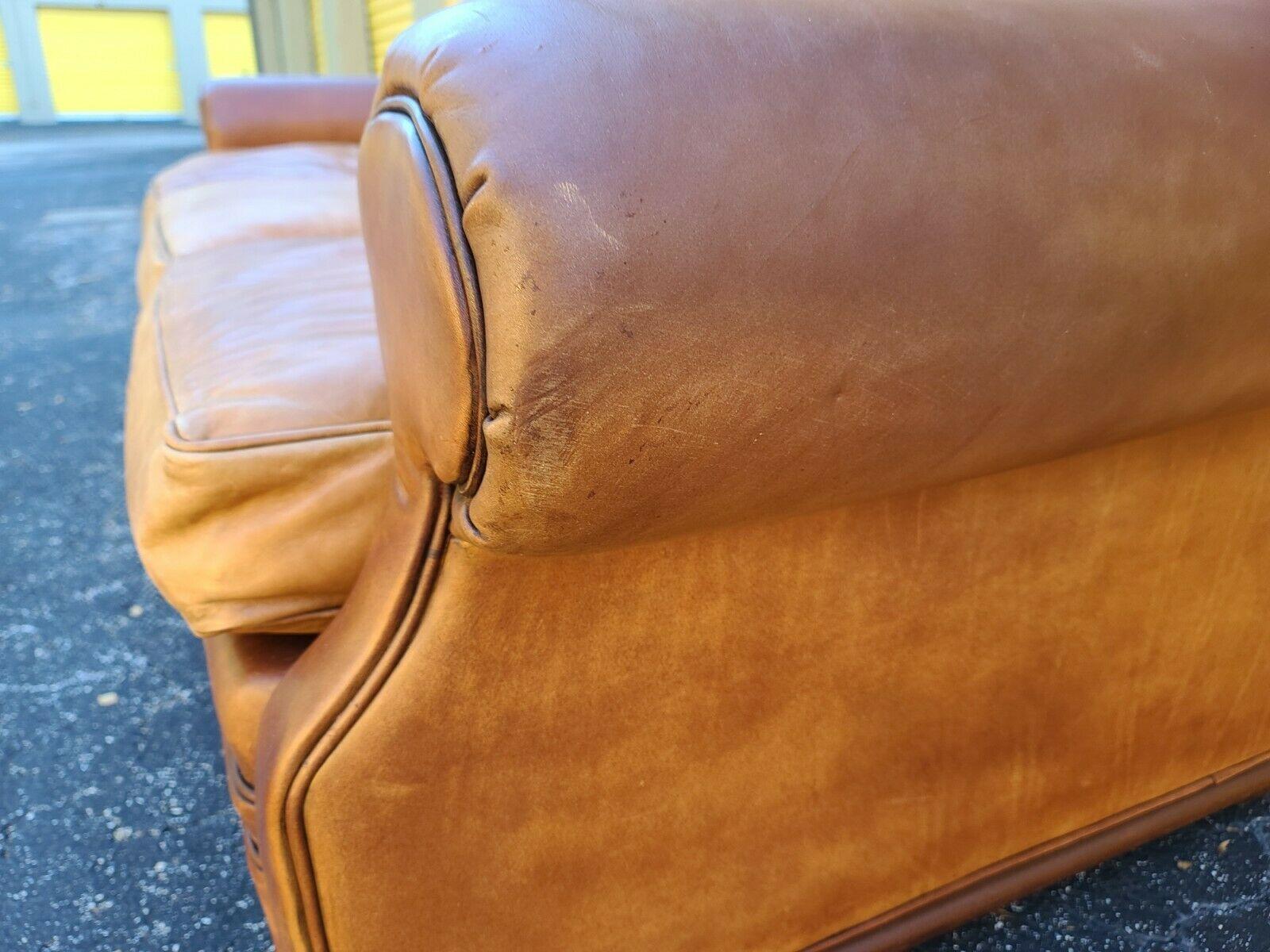 Classic Vintage Ralph Lauren Saddle Leather Sofa 2