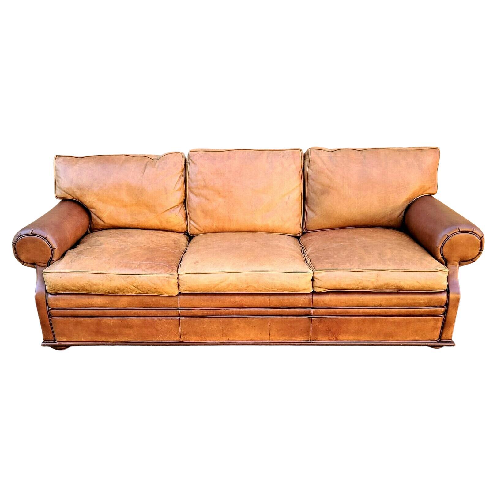 Classic Vintage Ralph Lauren Saddle Leather Sofa