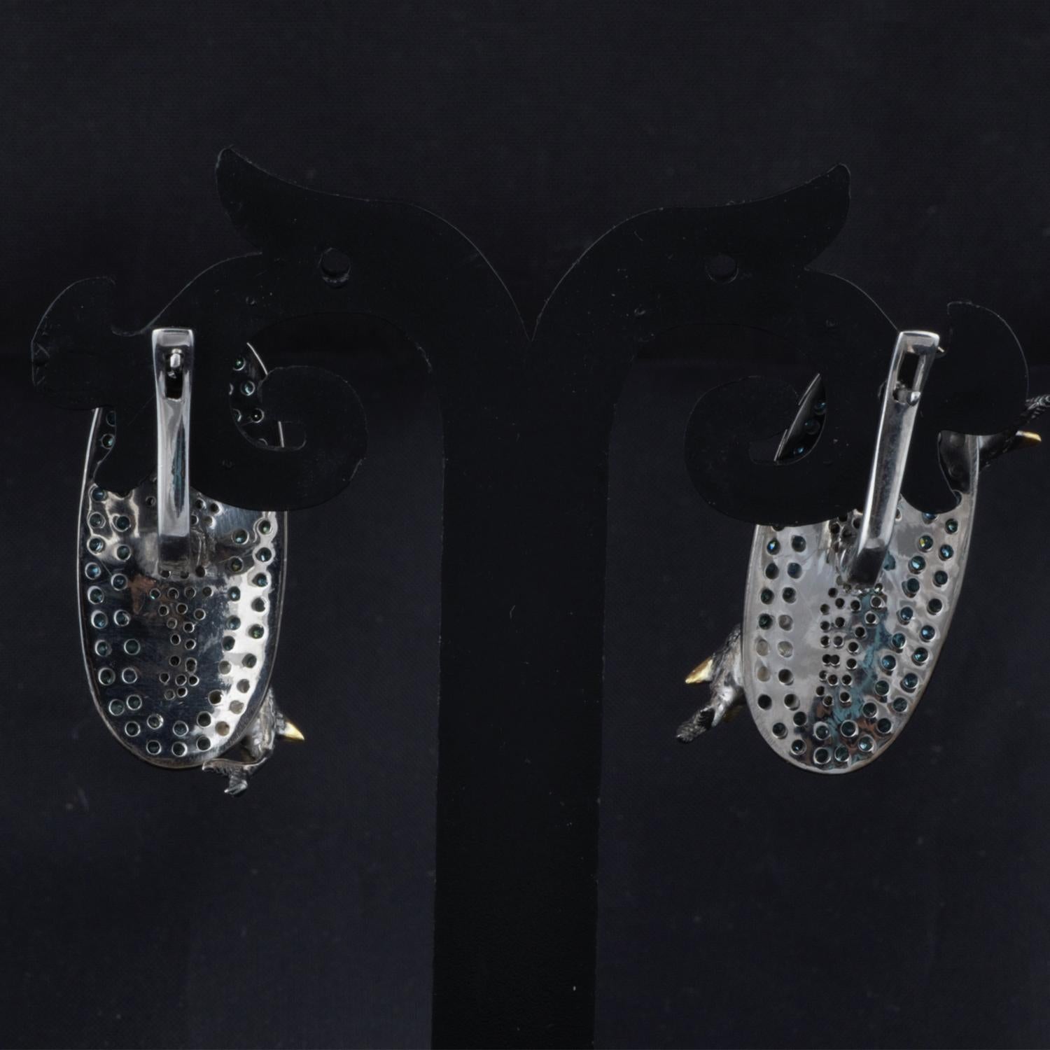 Classic Vintage Silver Diamond Pearl Earrings, Antique Victorian Dangle Earrings In New Condition For Sale In Jaipur, RJ