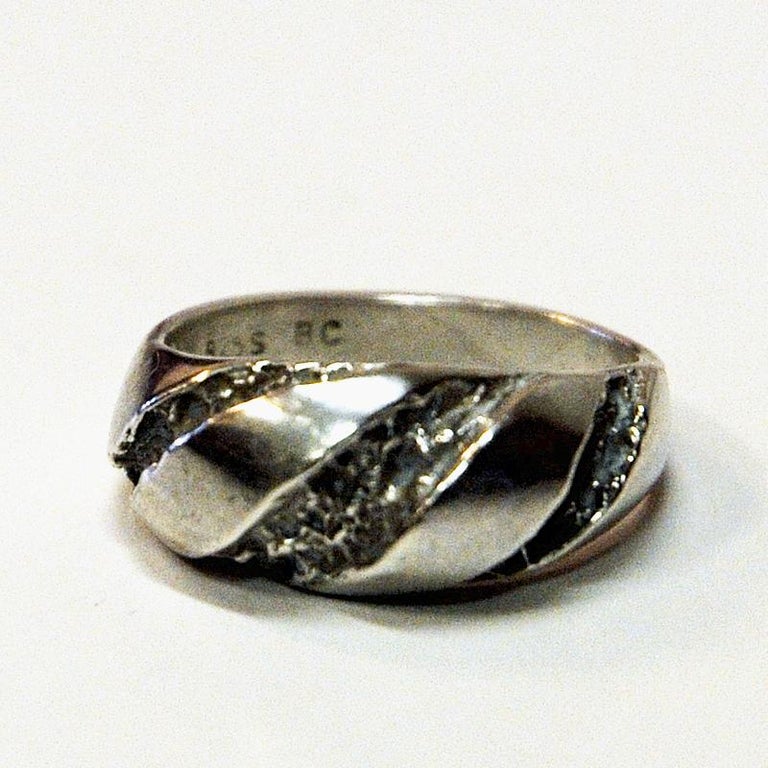 Mid-Century Modern Classic Vintage Silver Ring by Guldateljen, Sweden, 1980s For Sale