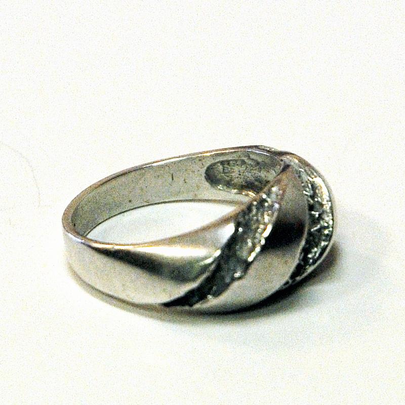 Suédois Bague classique en argent vintage de Guldateljen, Suède, années 1980 en vente
