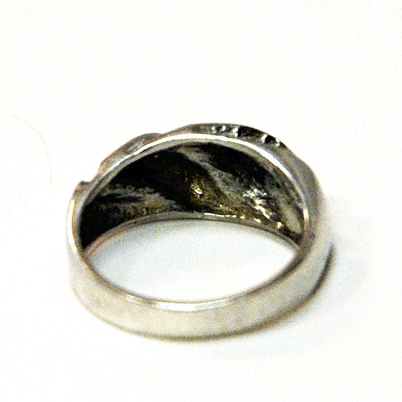 Classic Vintage Silver Ring by Guldateljen, Sweden, 1980s In Good Condition For Sale In Stockholm, SE