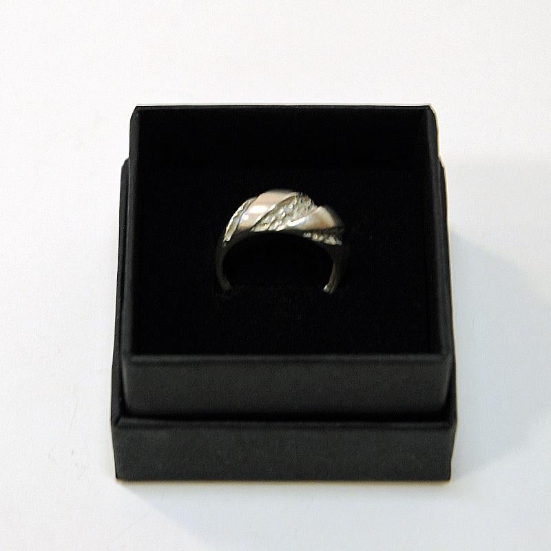 Argent Bague classique en argent vintage de Guldateljen, Suède, années 1980 en vente