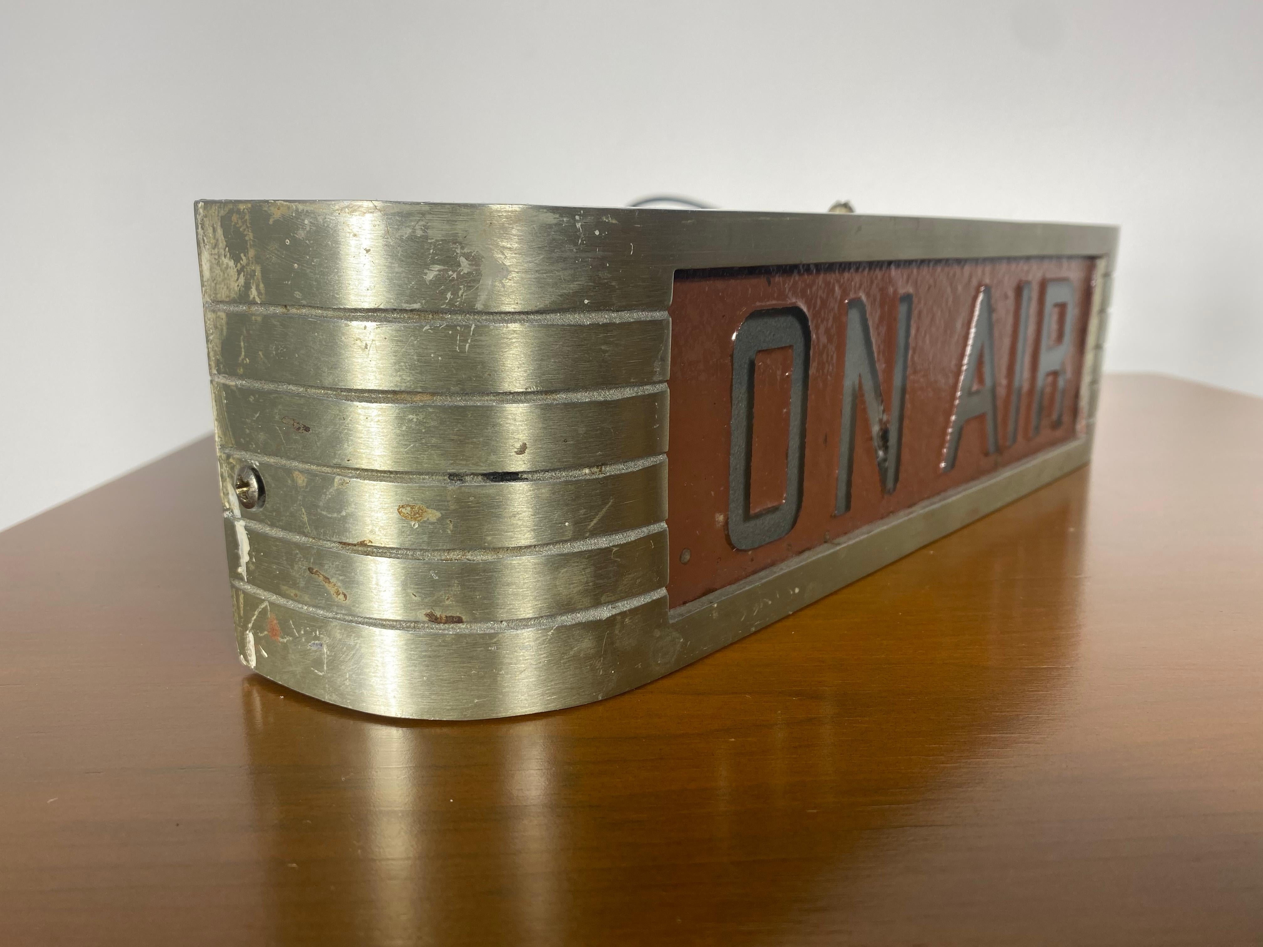 The most iconic “on air” sign warning lights were made by RCA Victor in the 1930s. When radio and television stations were creating live programs, they had to have a signal to let everyone know that they were rolling, and not to interrupt. The body