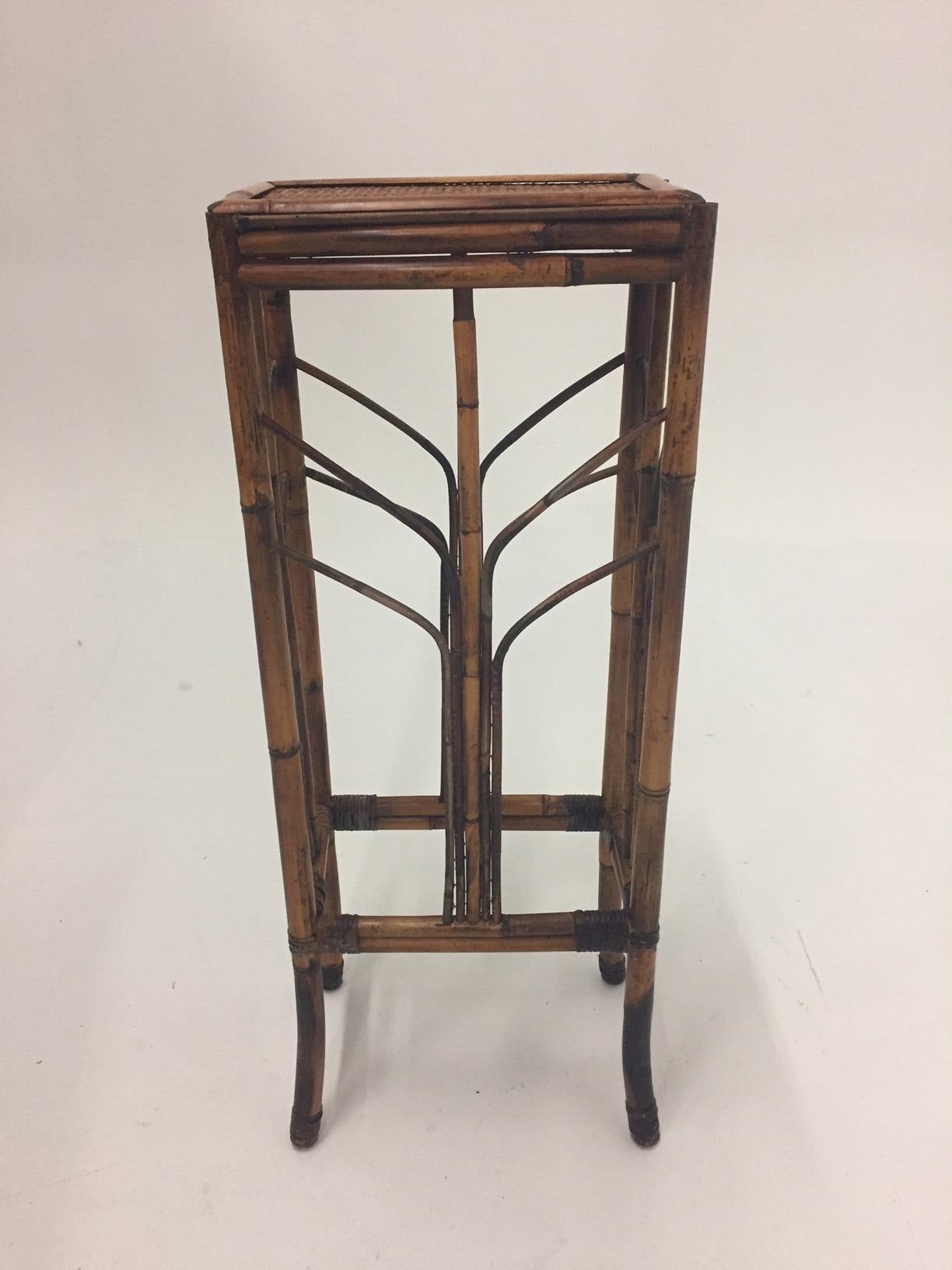 An elegant authentic bamboo pedestal, great in a foyer with a lamp on it or tray for keys.