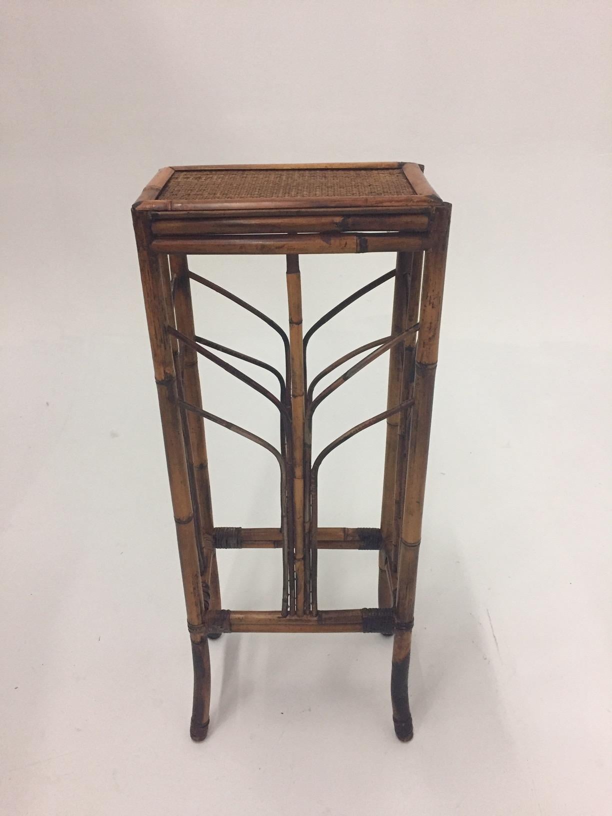 Classic Vintage Tall Bamboo Pedestal For Sale 3