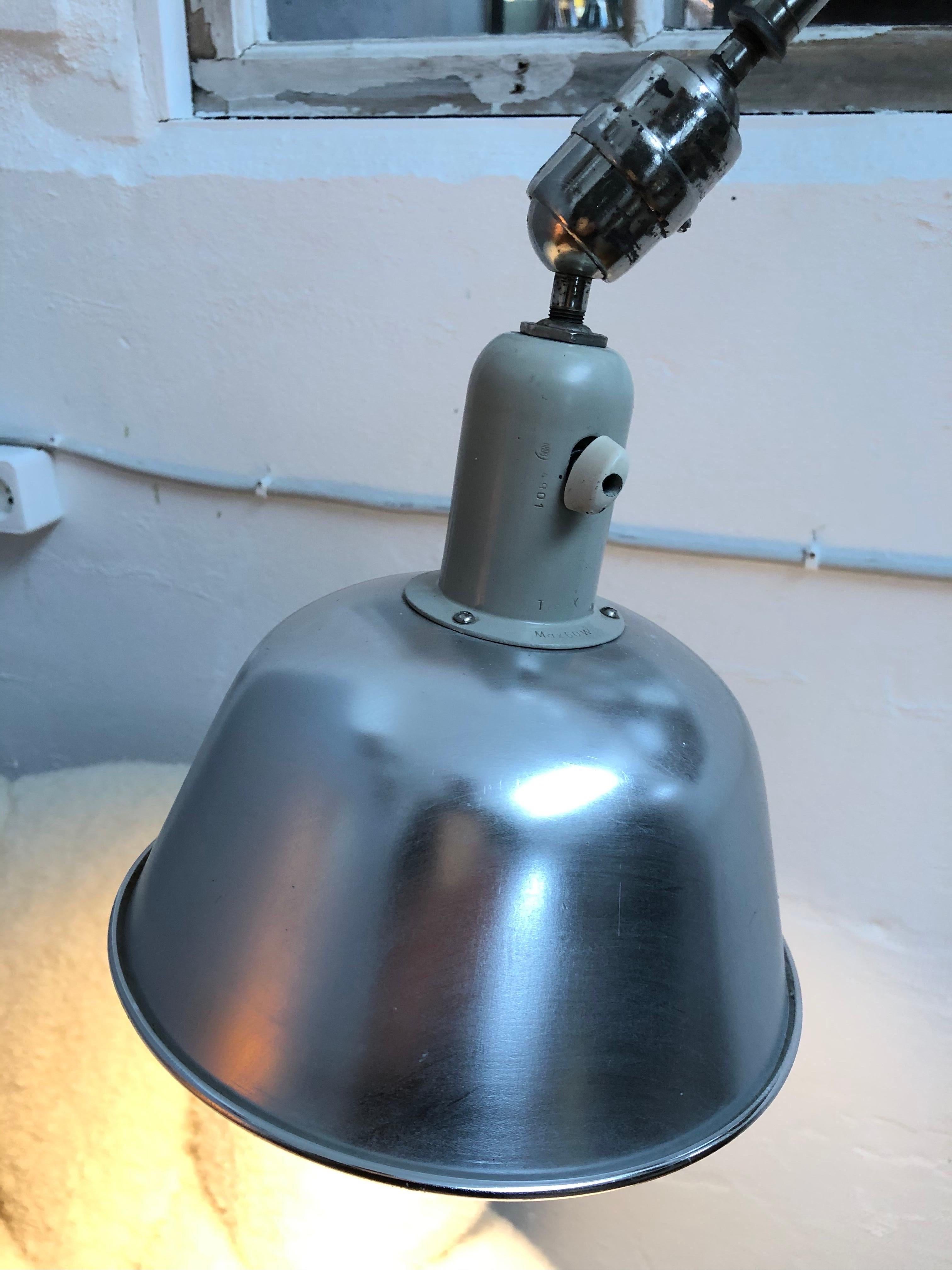 Swedish Classic Vintage Triplex Work Lamp by Johan Petter Johansson for ASEA of Sweden