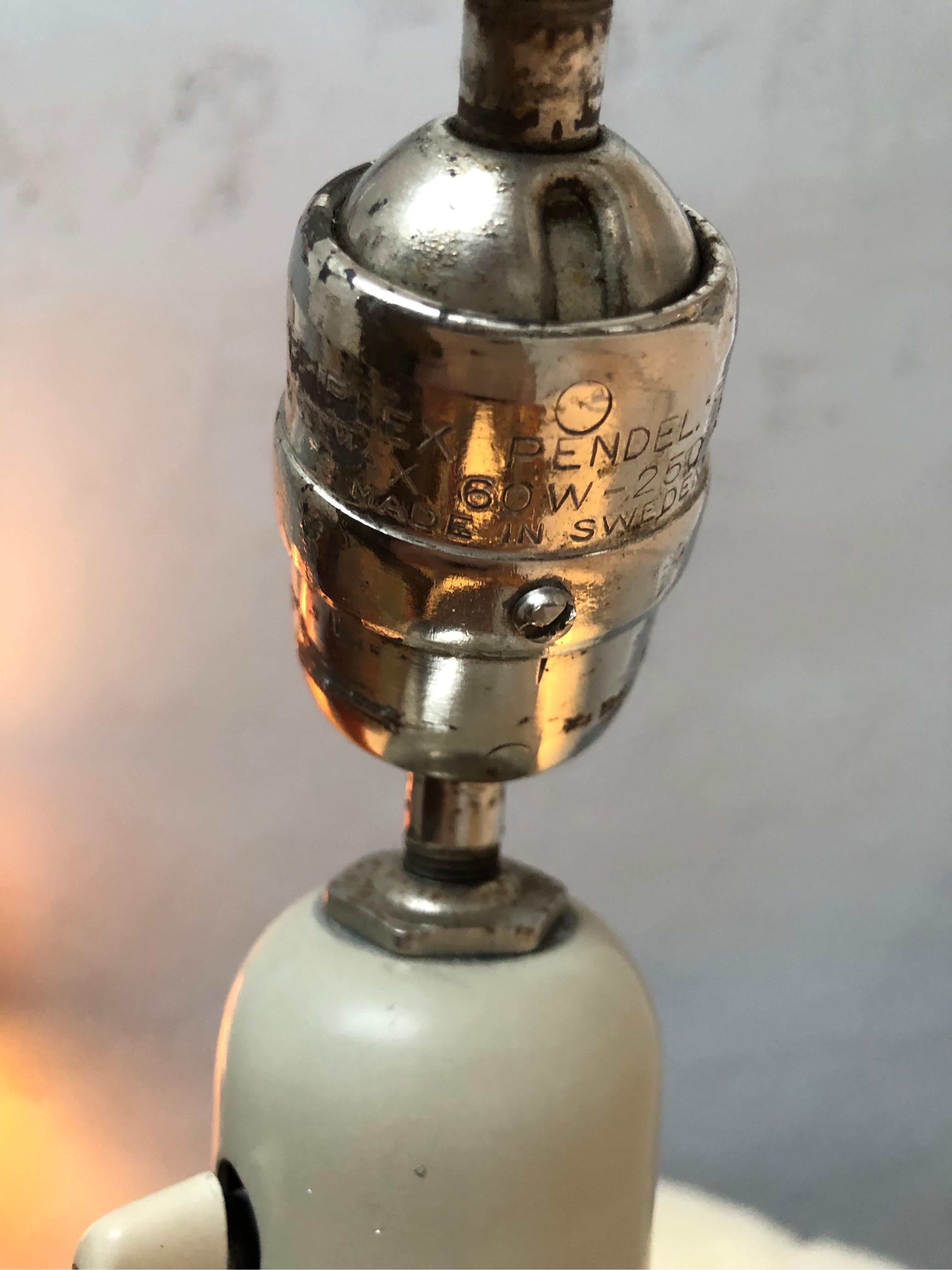 Classic Vintage Triplex Work Lamp by Johan Petter Johansson for ASEA of Sweden In Good Condition In Søborg, DK