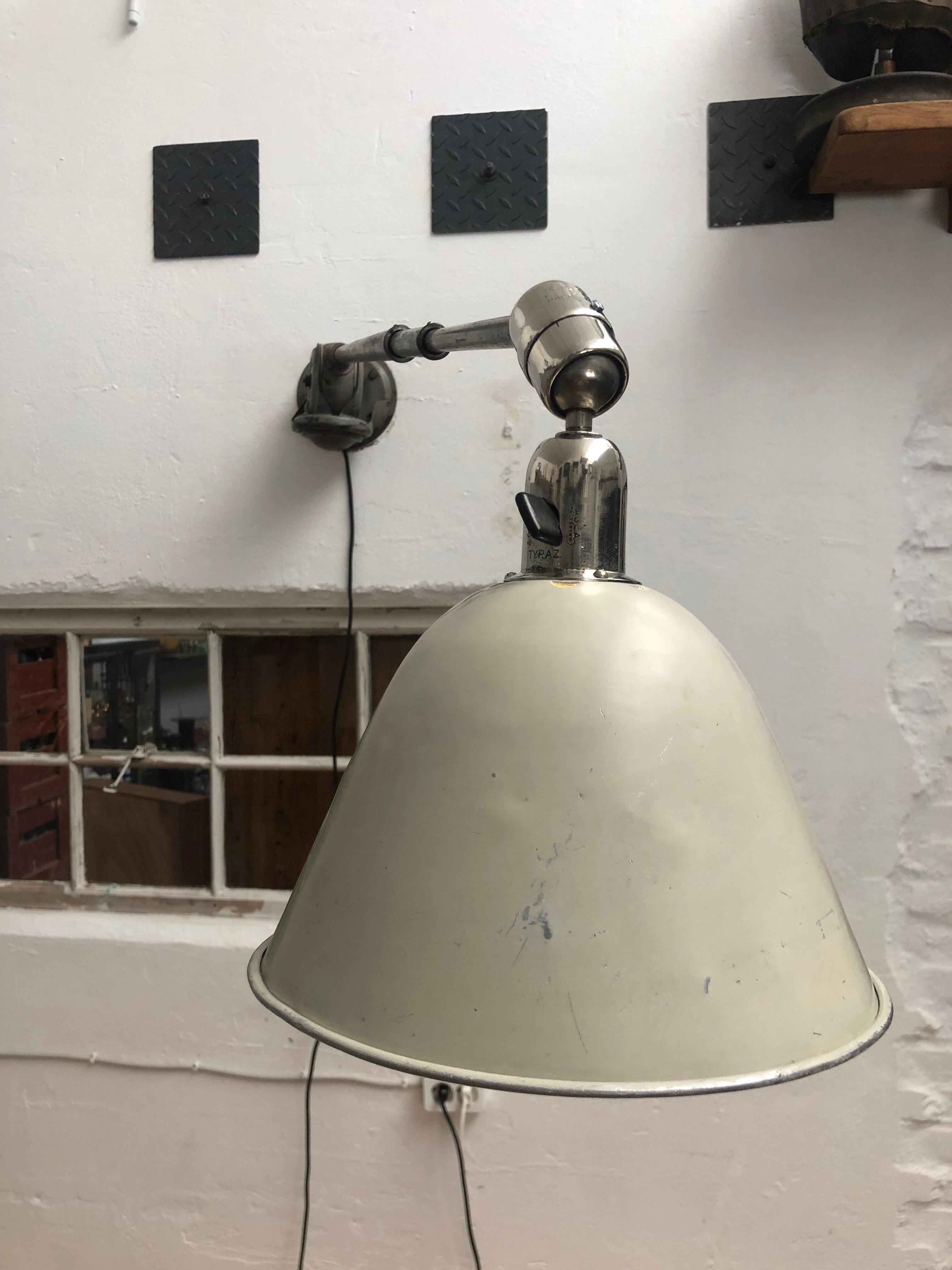 Classic Vintage Triplex Work Lamp by Johan Petter Johansson for ASEA of Sweden In Good Condition For Sale In Søborg, DK