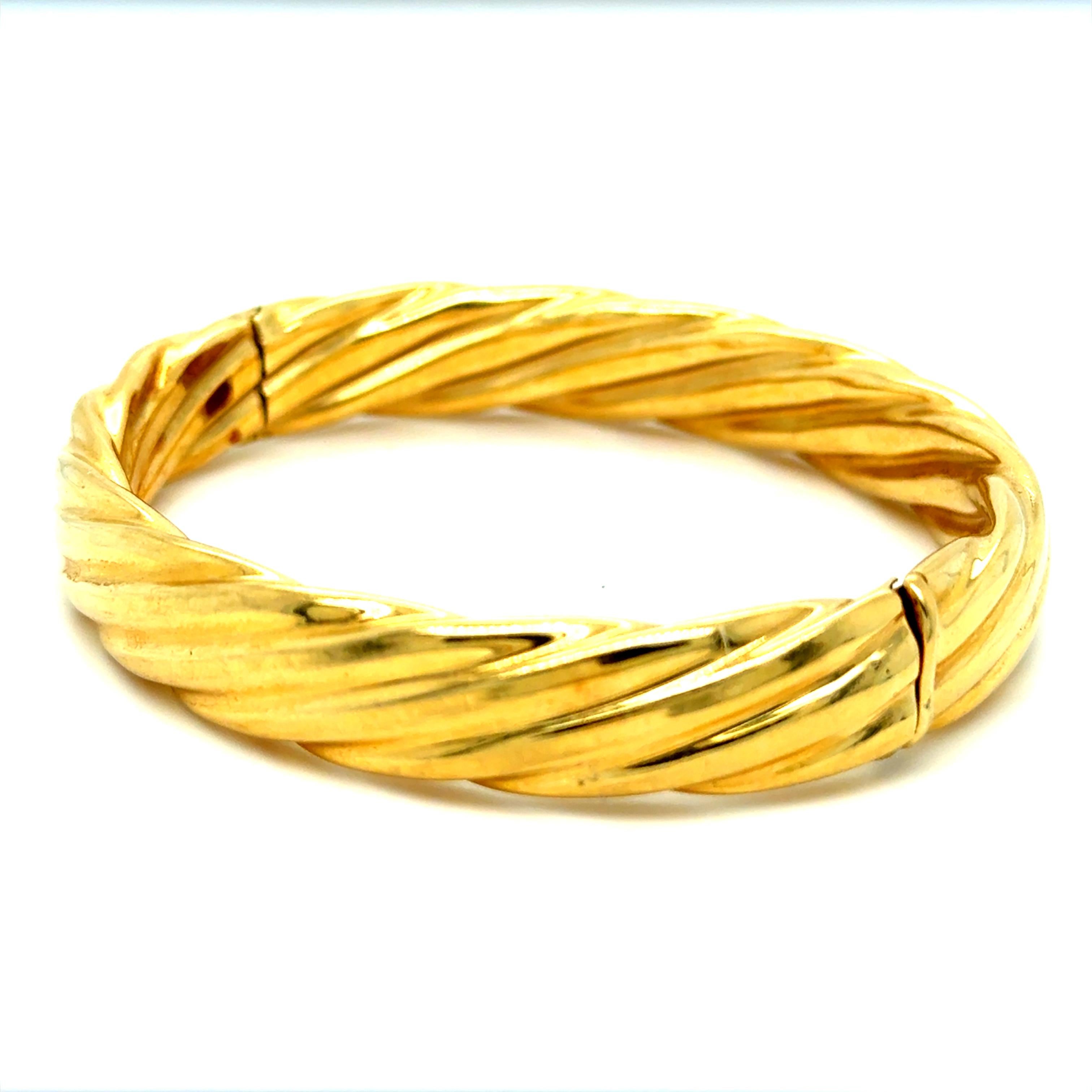 Rétro Bracciale classico d'epoca in oro giallo 14K. in vendita
