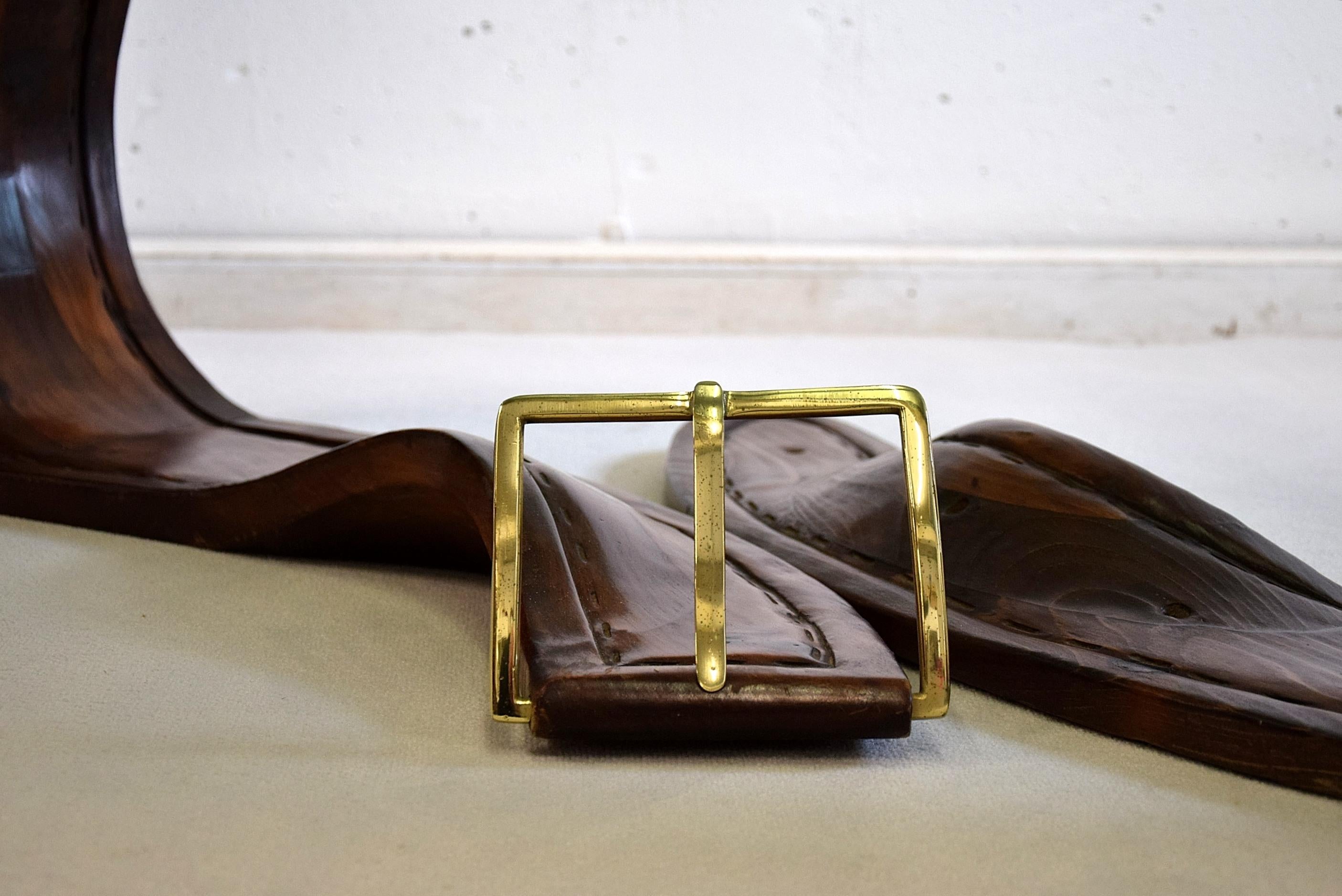 Rare and stylish Italian brass, pine and glass midcentury Classic wristwatch coffee table in great condition. Created in Italy in the 1950s by De Stijl Florence. Truly a stunning piece. I have never seen anything like it during my 12 years in Milano