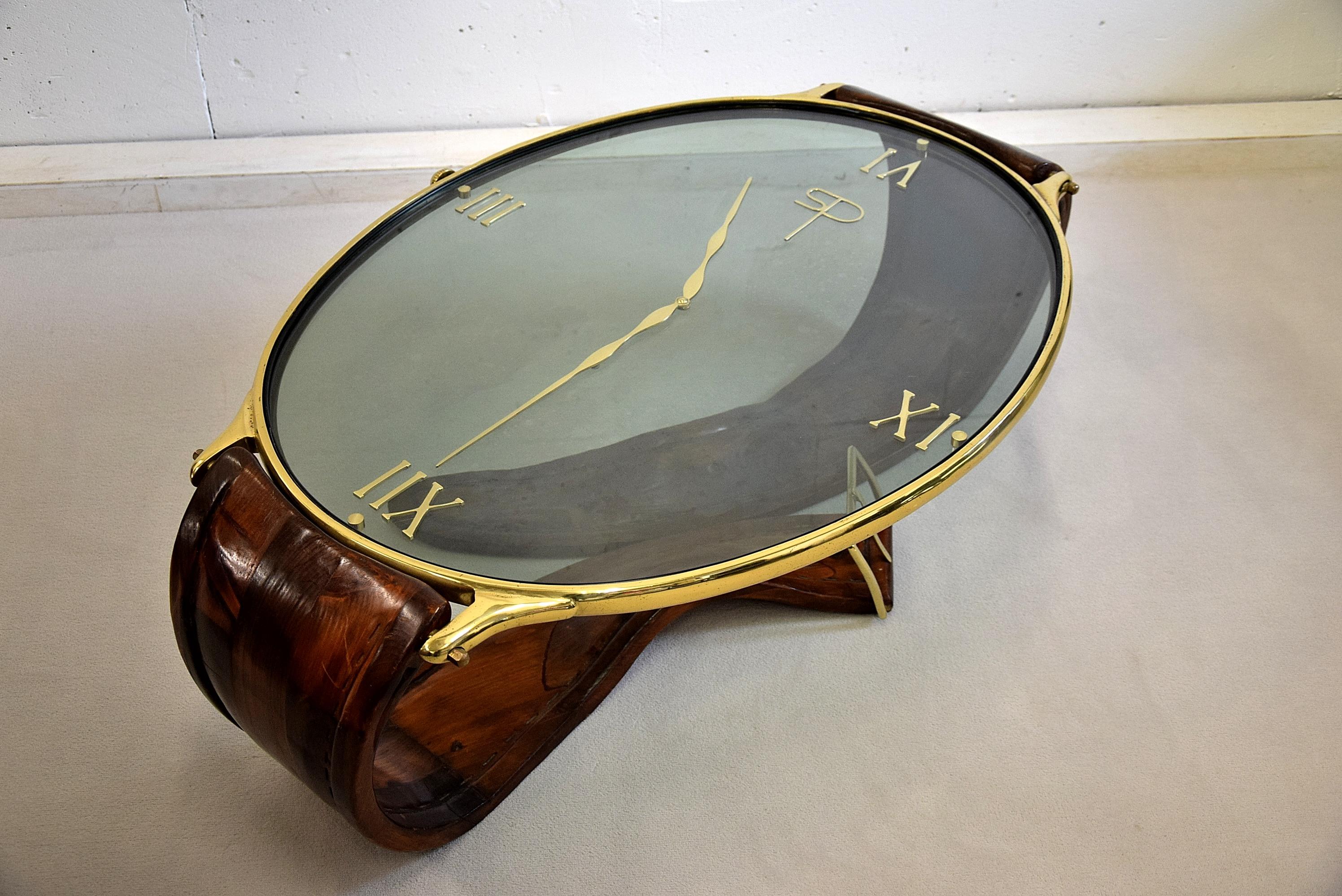 Brass Classic Vintage Wristwatch Midcentury Italian Coffee Table