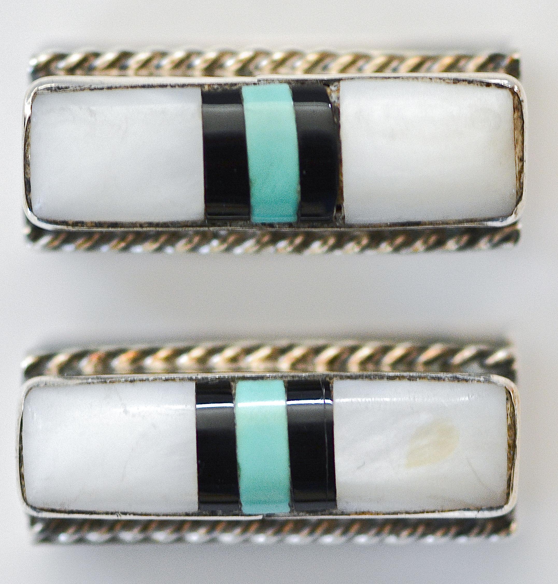 Amérindien Classic Vintage Zuni Inlay Ranger Buckle Set by Celestine & Elizabeth Cooche en vente
