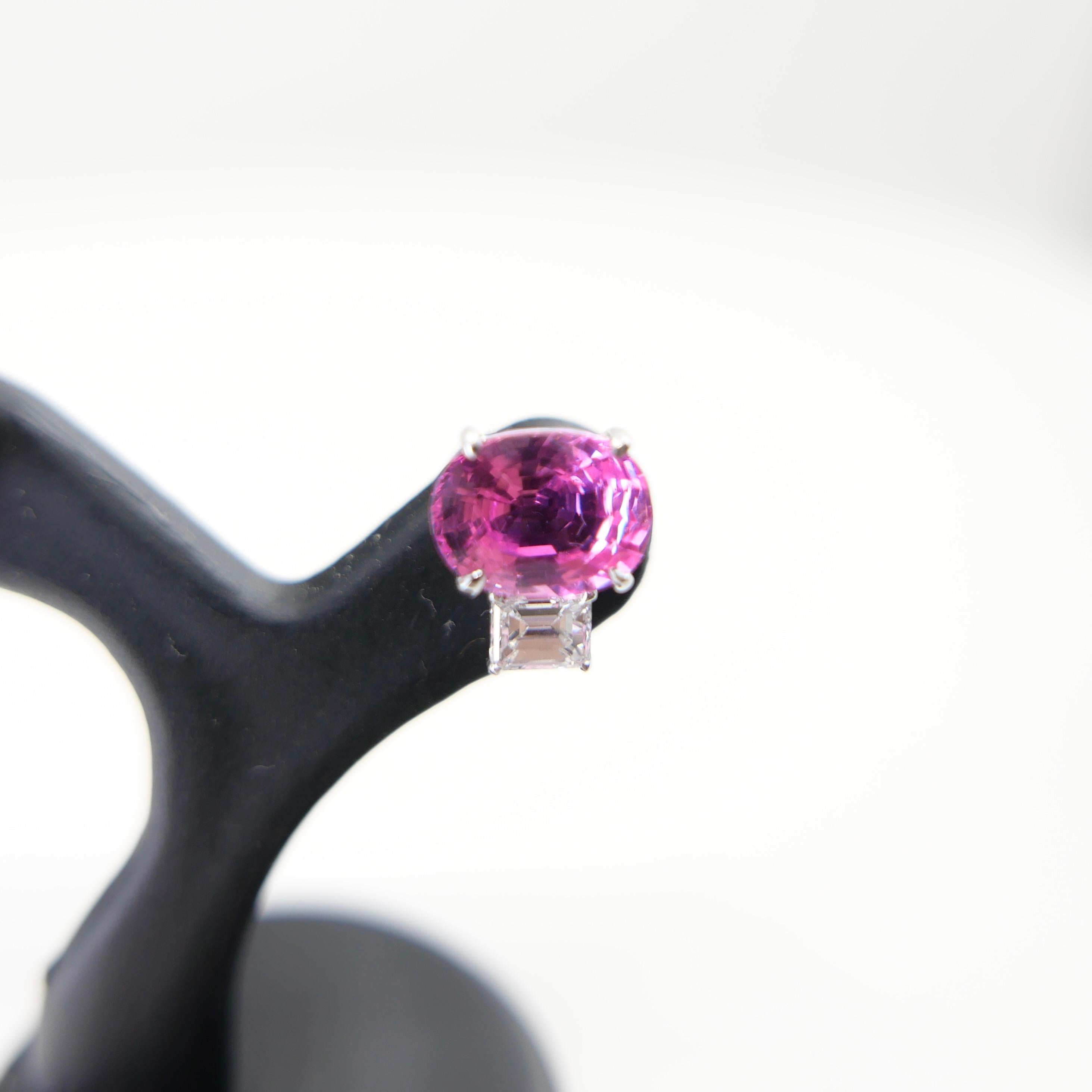 Boucles d'oreilles classiques en saphir Vivid Diamond. Classique. Une couleur folle ! en vente 9