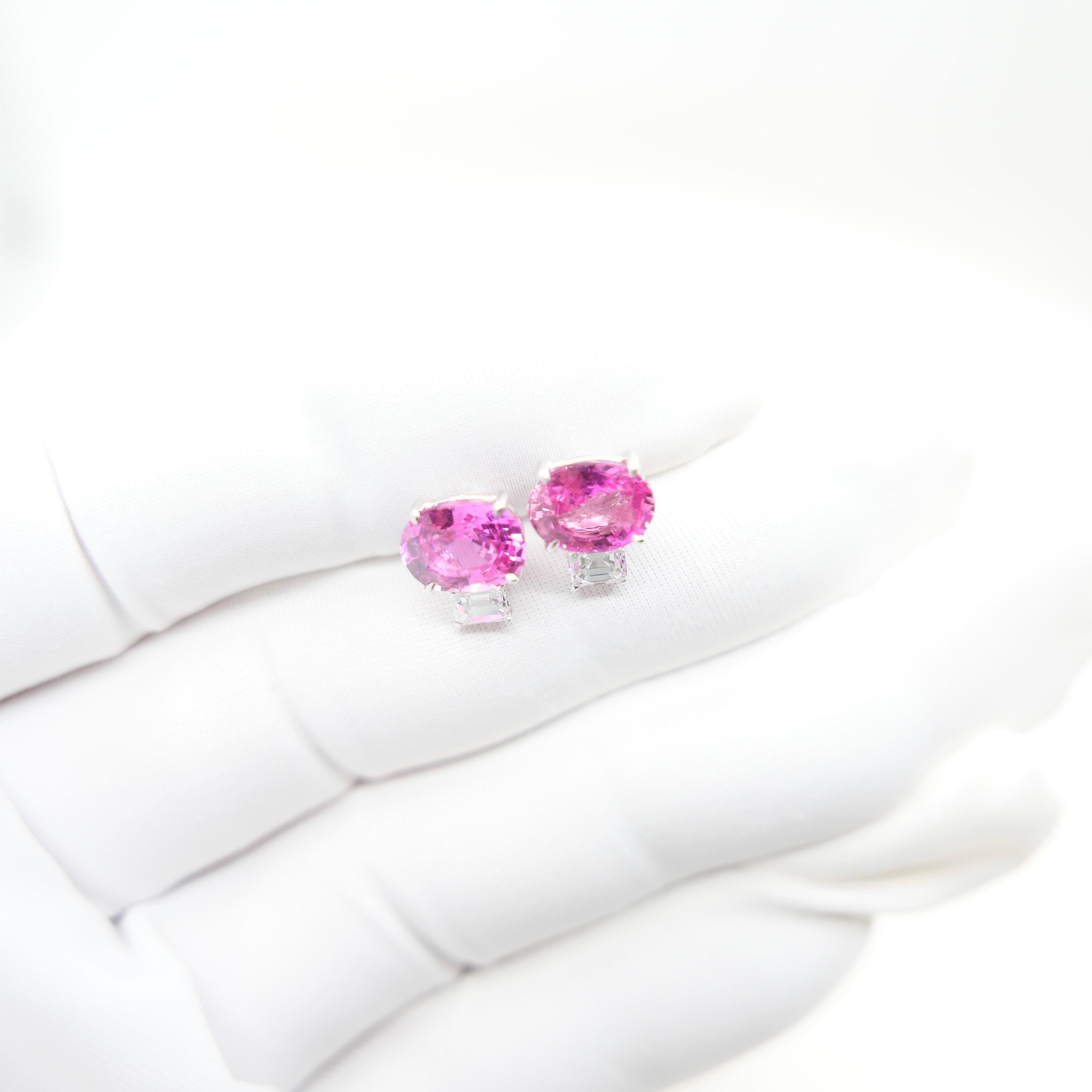 Boucles d'oreilles classiques en saphir Vivid Diamond. Classique. Une couleur folle ! en vente 3