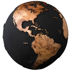 Classic Volcanic Sand HB Globes Made of Teak Root 25cm