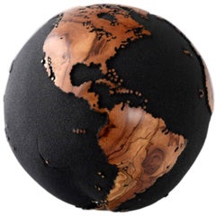 Classic Volcanic Sand HB Globes Made of Teak Root, 25 cm