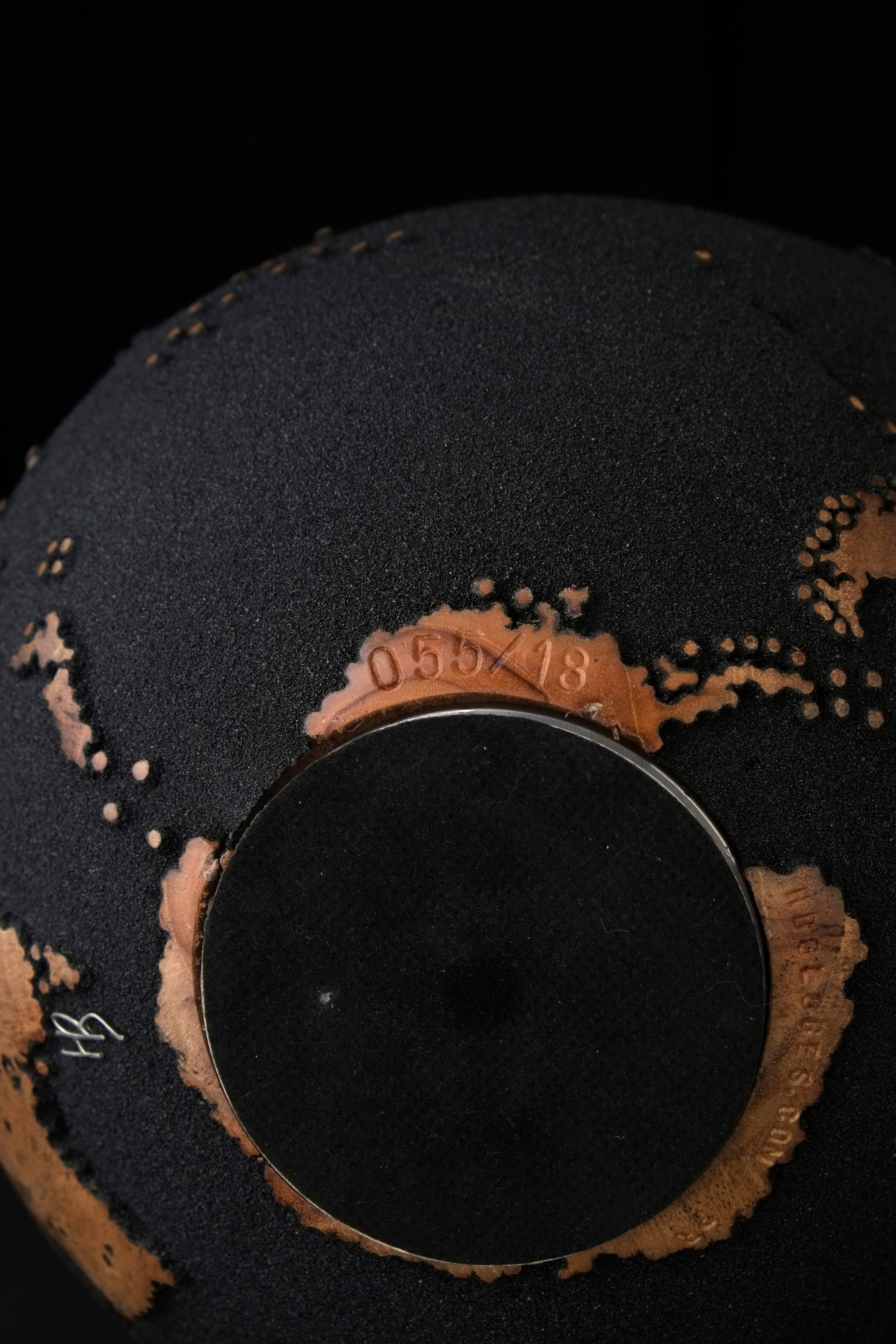 Contemporary Classic Volcanic Sand HB Globes Made of Teak Root 25cm For Sale