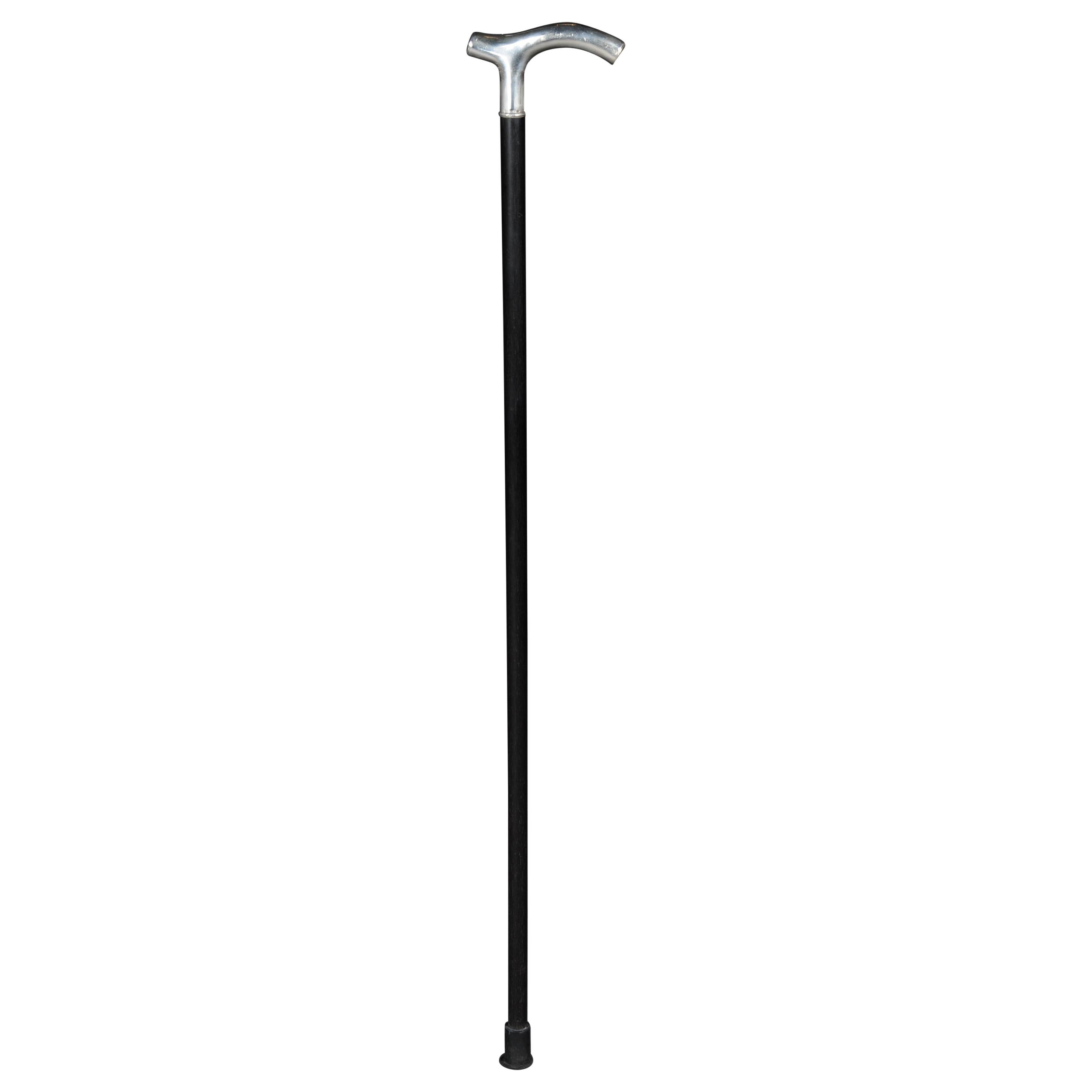 Classic Walking Stick / Strolling Stick, Silver Mount, 925 Silver For Sale