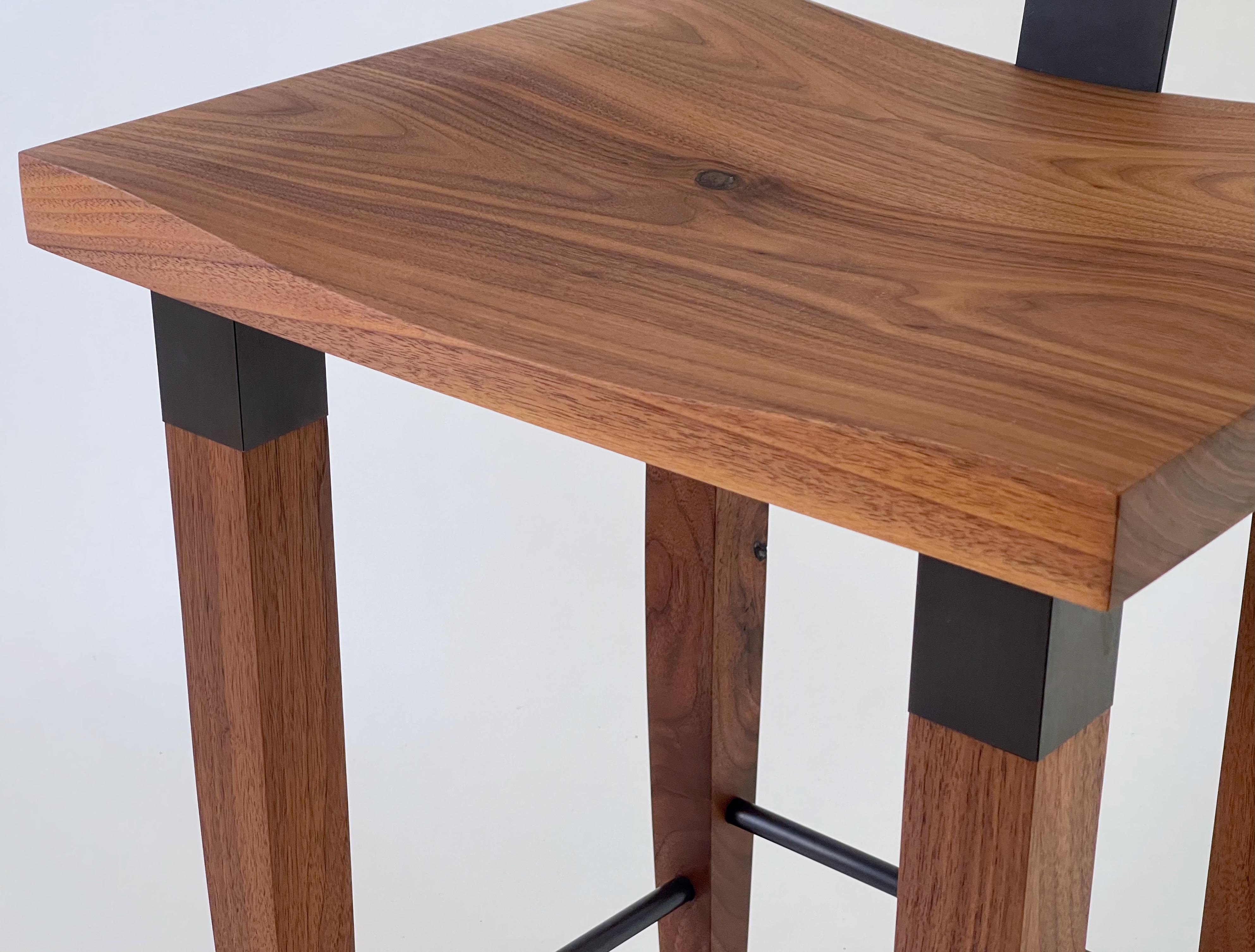 Classic Walnut Bar Stools For Sale 6