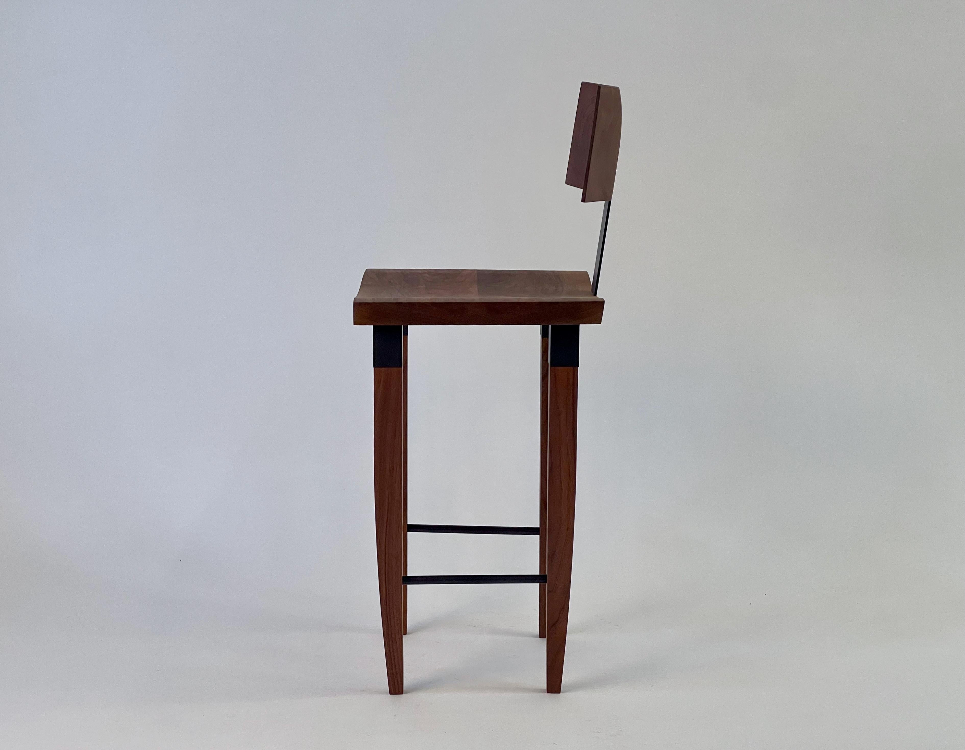 Contemporary Classic Walnut Bar Stools For Sale