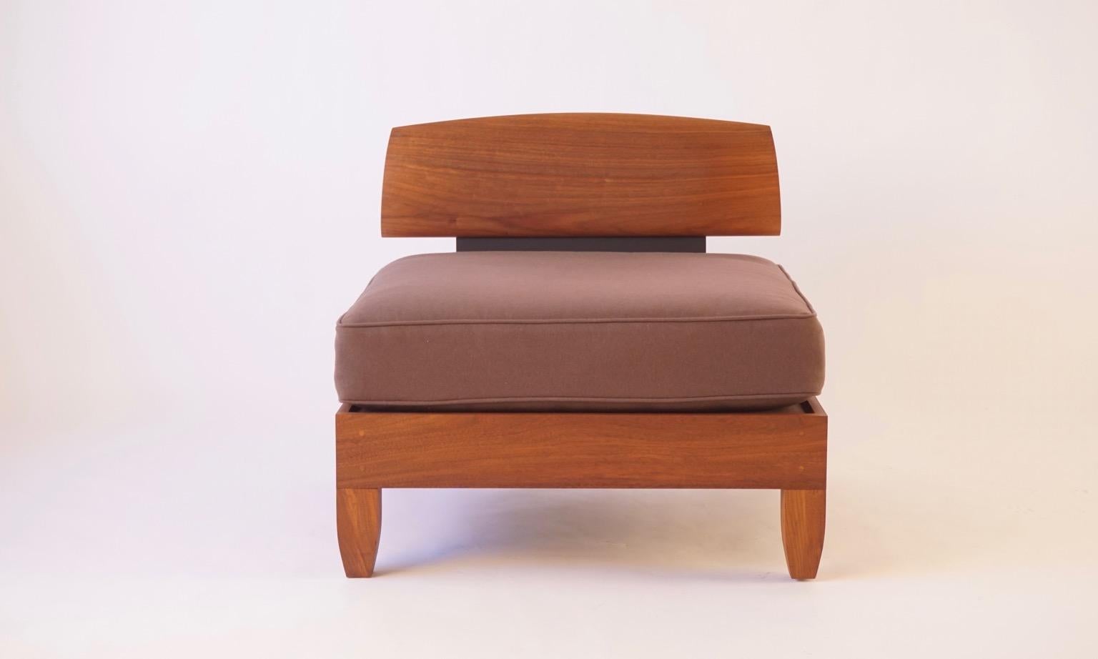 American Classic Walnut Club Chair with Wool Cushions