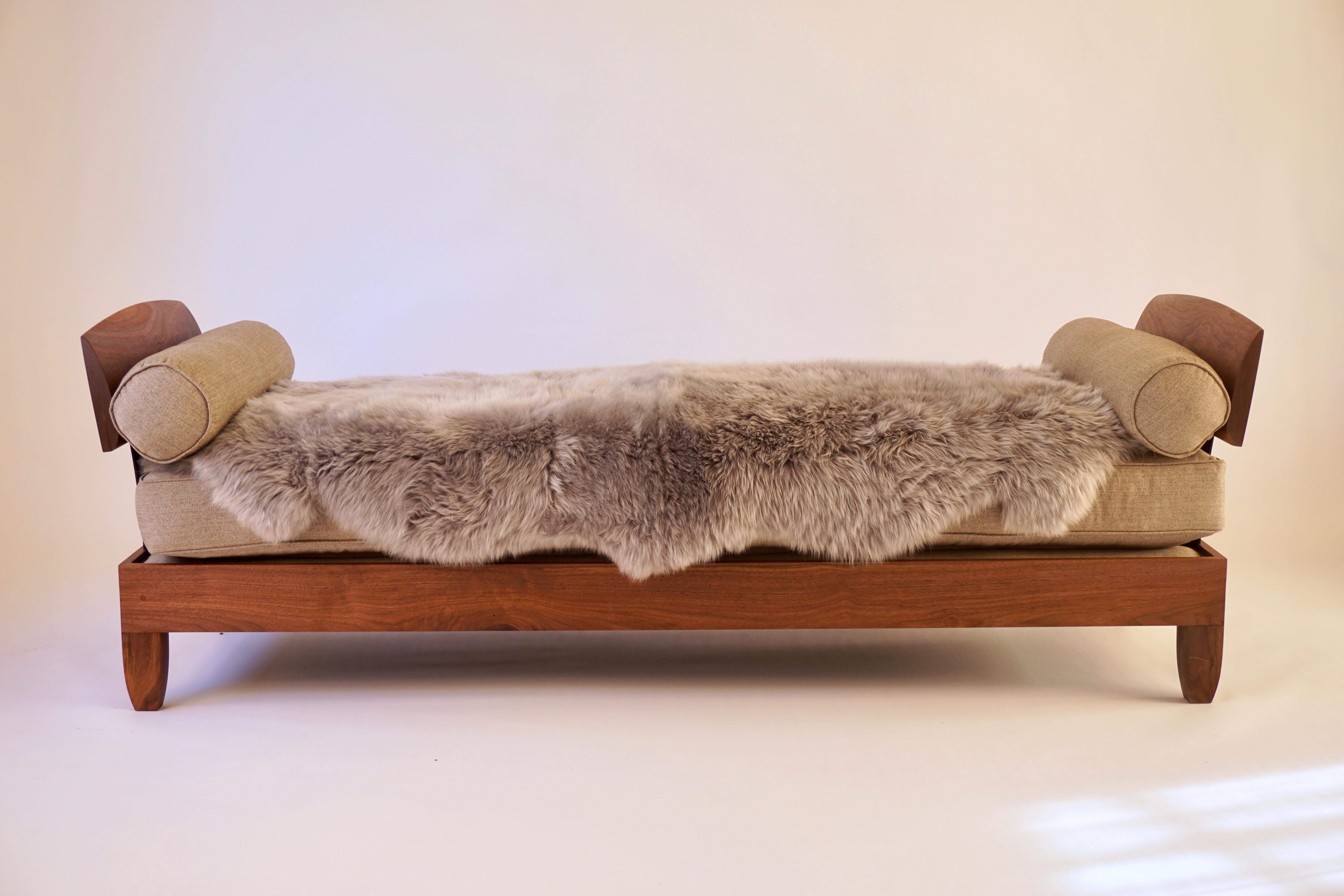 Classic Walnut Daybed by Chris Lehrecke In New Condition In Bangall, NY