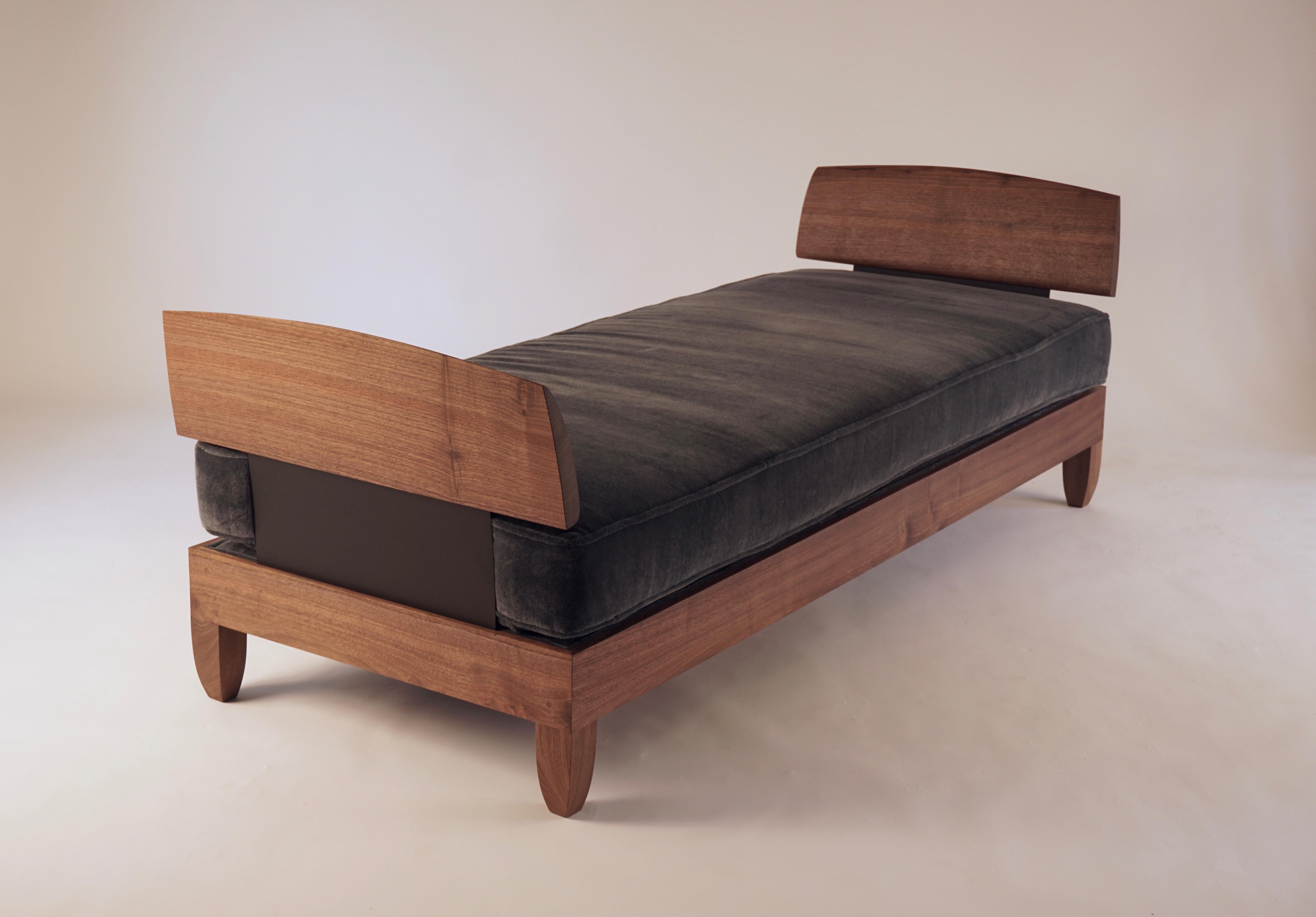 Aluminum Classic Walnut Daybed by Chris Lehrecke For Sale