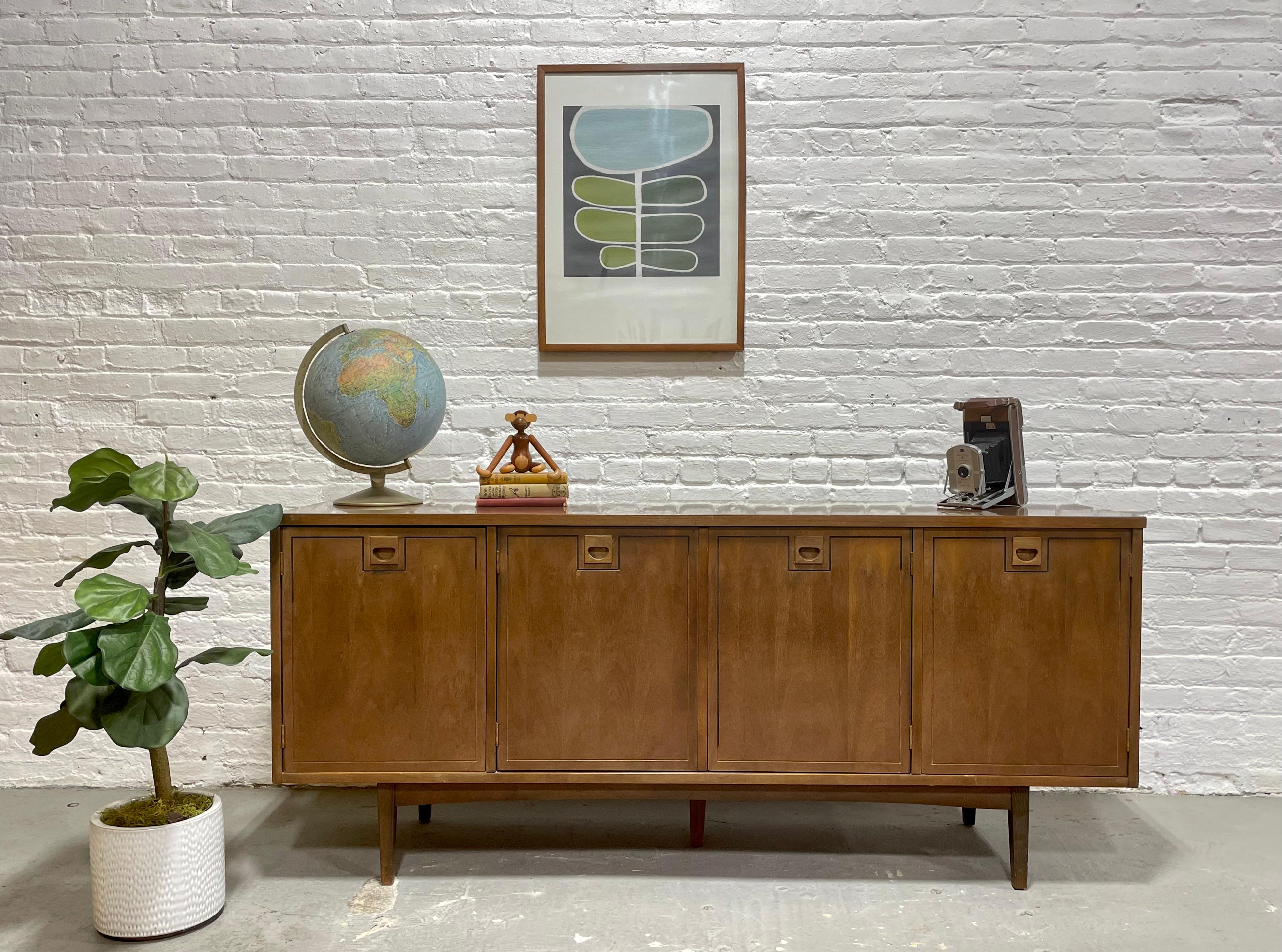 Classic WALNUT Mid Century MODERN CREDENZA / Media Stand / Sideboard by Stanley  4