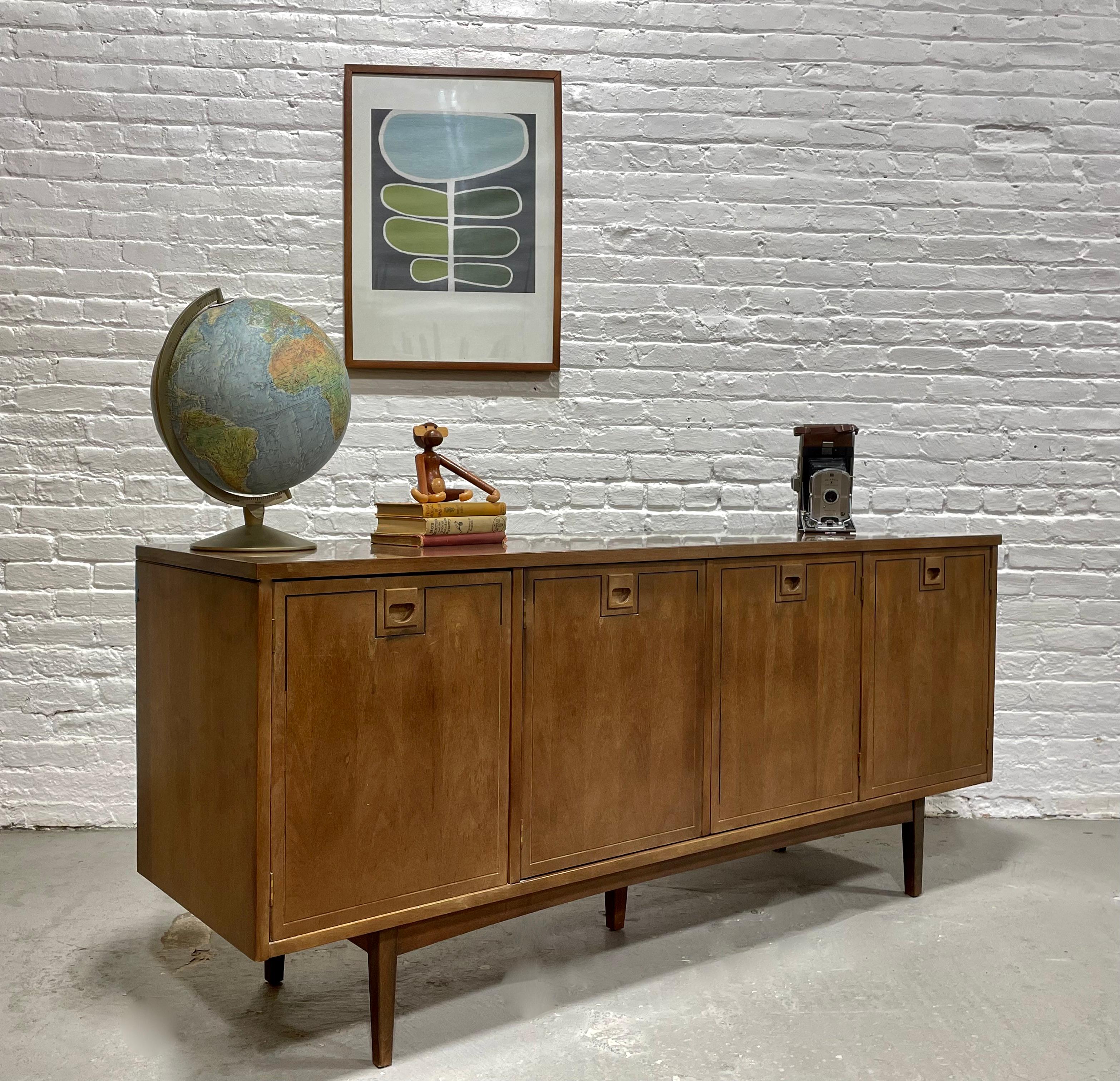 Classic WALNUT Mid Century MODERN CREDENZA / Media Stand / Sideboard by Stanley  5