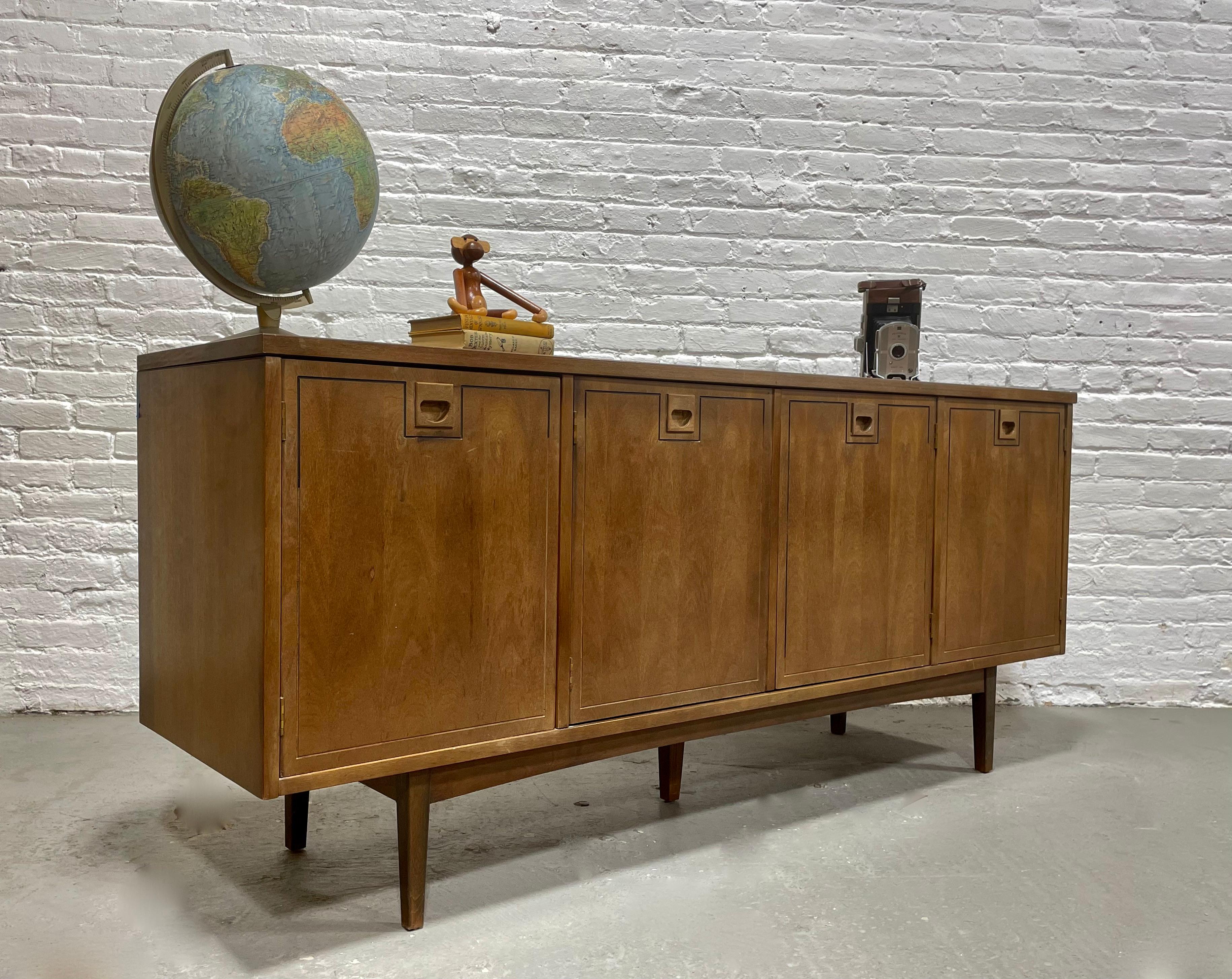 Classic WALNUT Mid Century MODERN CREDENZA / Media Stand / Sideboard by Stanley  6