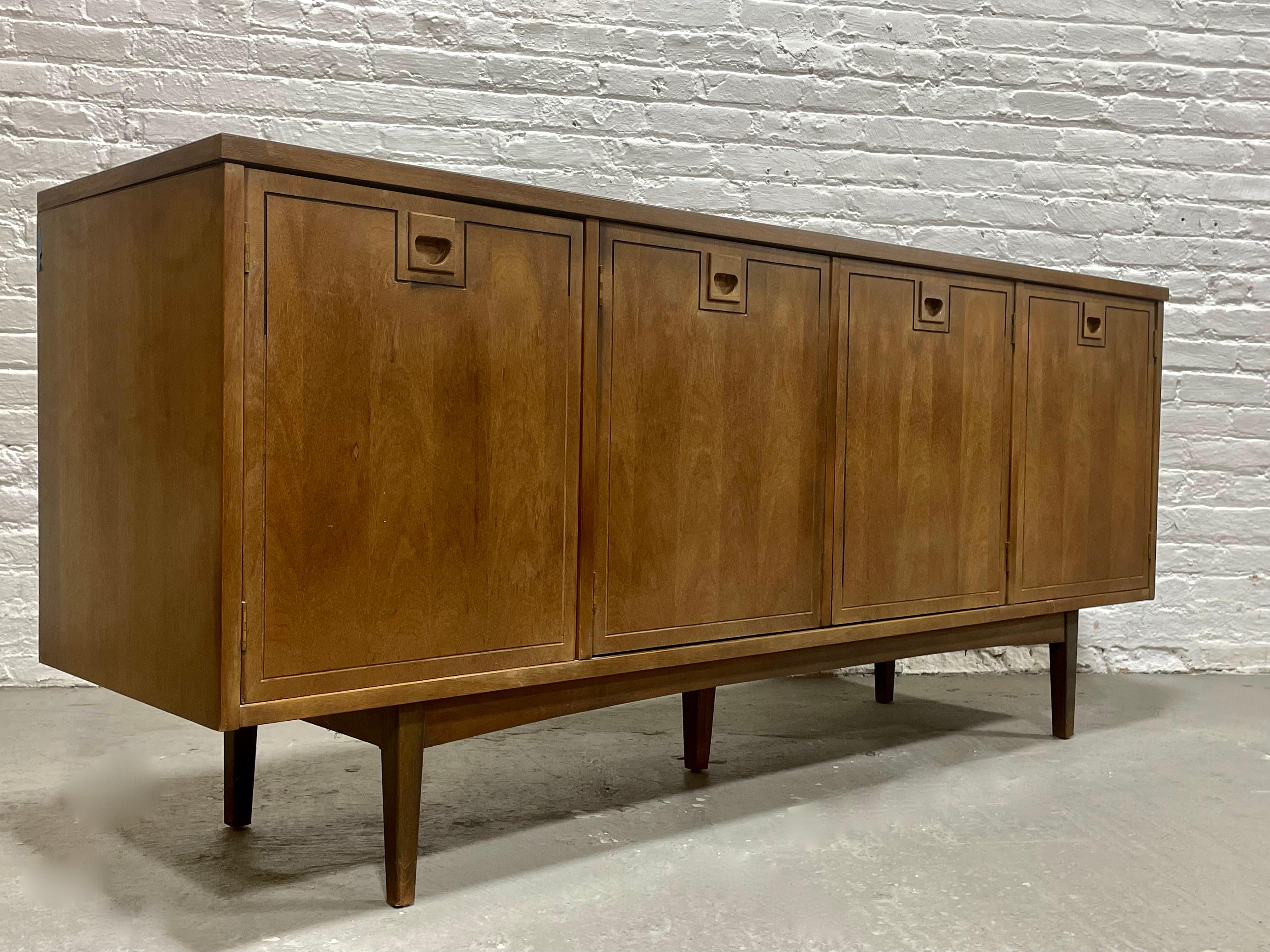 Classic WALNUT Mid Century MODERN CREDENZA / Media Stand / Sideboard by Stanley  8