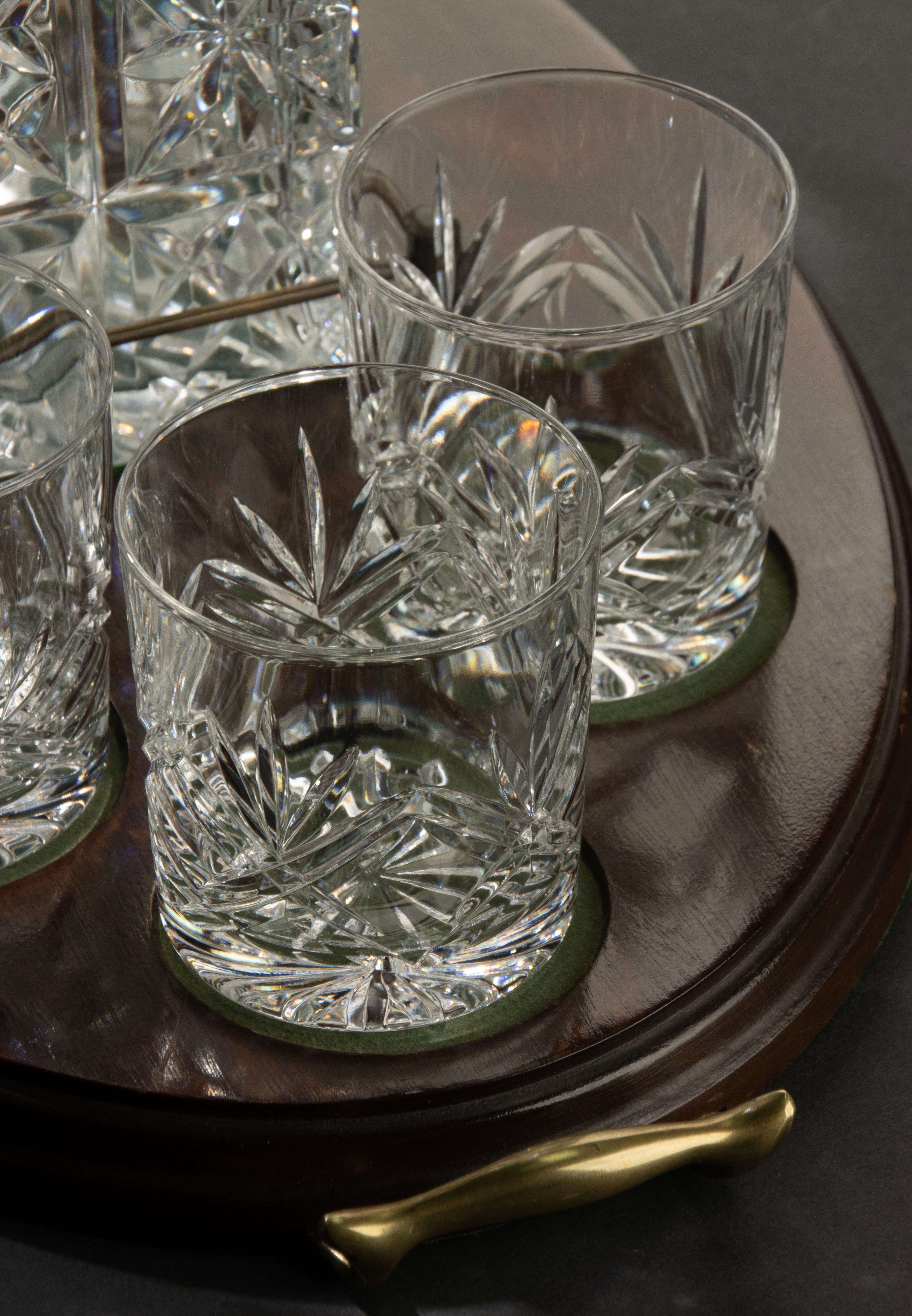 Classic Whiskey Serving Set - Vintage - Crystal and Sterling Silver - S. Smith For Sale 9