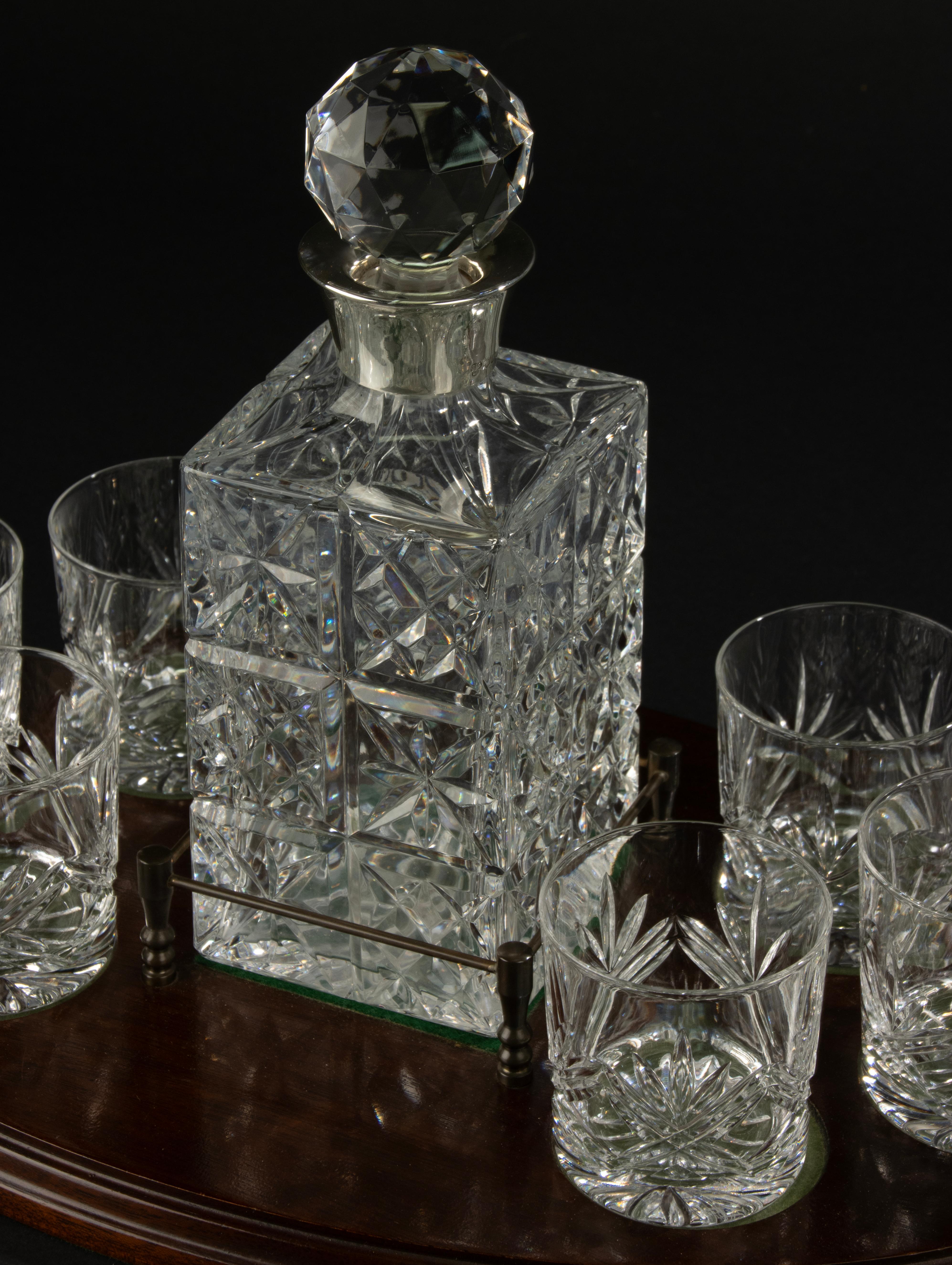 Classic Whiskey Serving Set - Vintage - Crystal and Sterling Silver - S. Smith For Sale 10