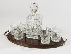 Classic Whiskey Serving Set - Vintage - Crystal and Sterling Silver - S. Smith