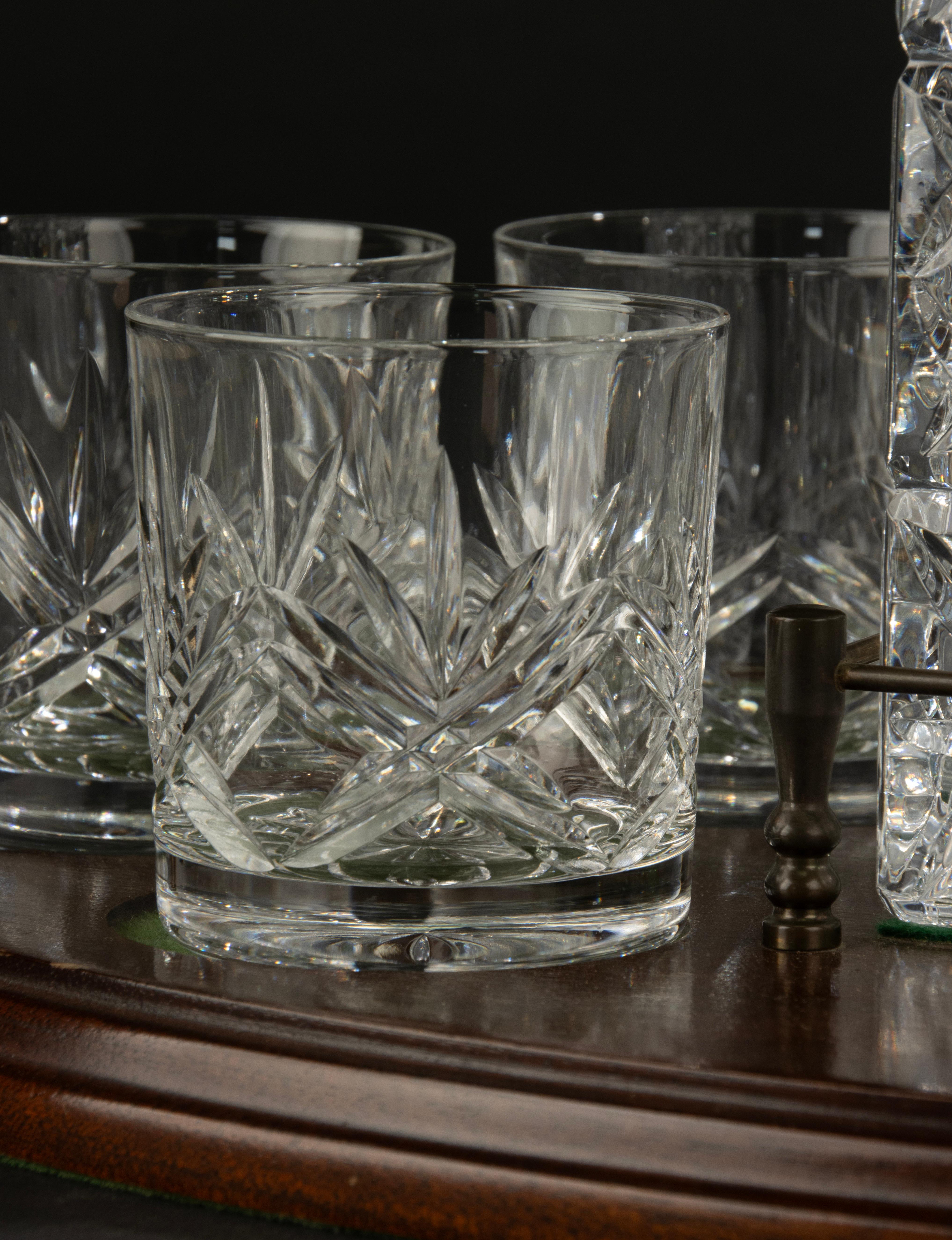 Classic Whiskey Serving Set - Vintage - Crystal and Sterling Silver - S. Smith In Good Condition For Sale In Casteren, Noord-Brabant
