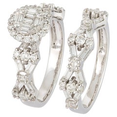 Classic White 18K Gold White Diamond Ring For Her